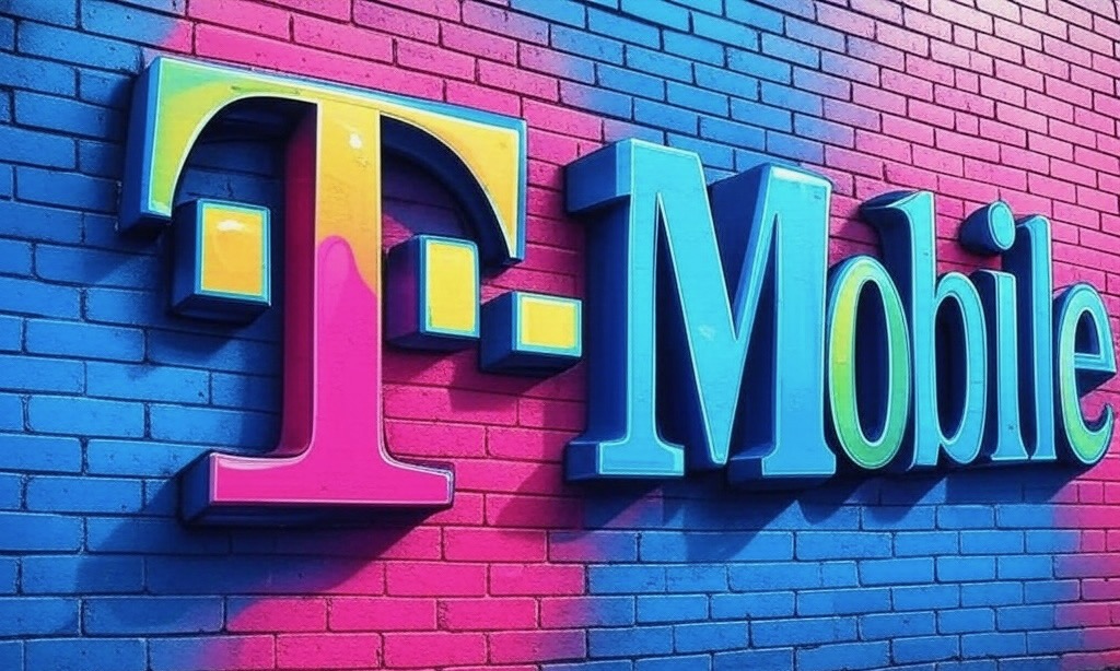 T-Mobile logo in graffiti.