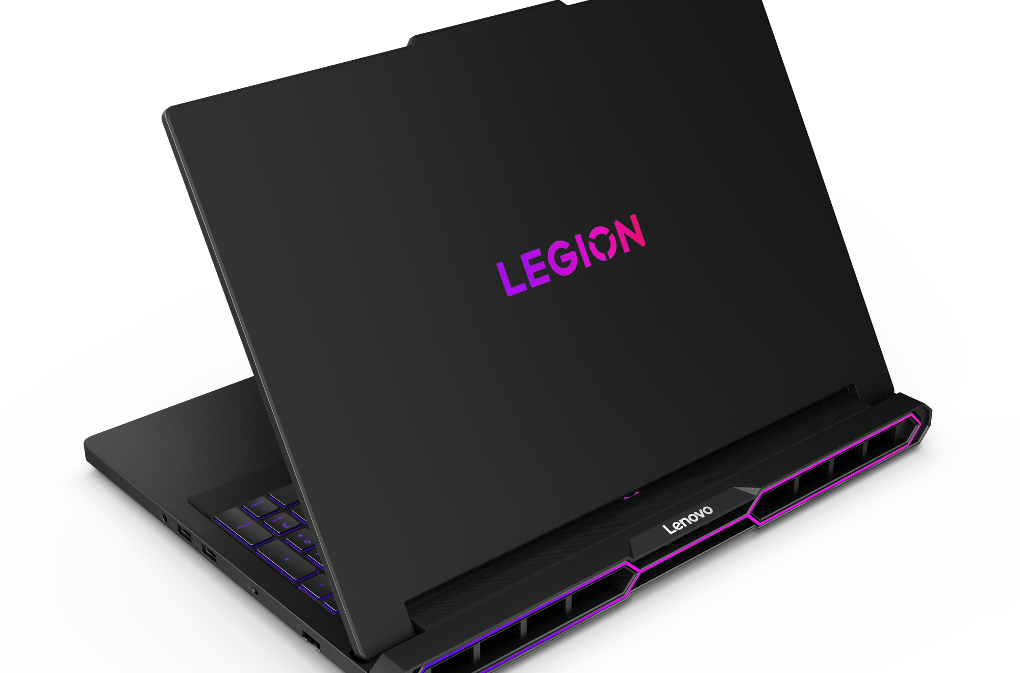 The laptop with two âLegionsâ printed on its back.
