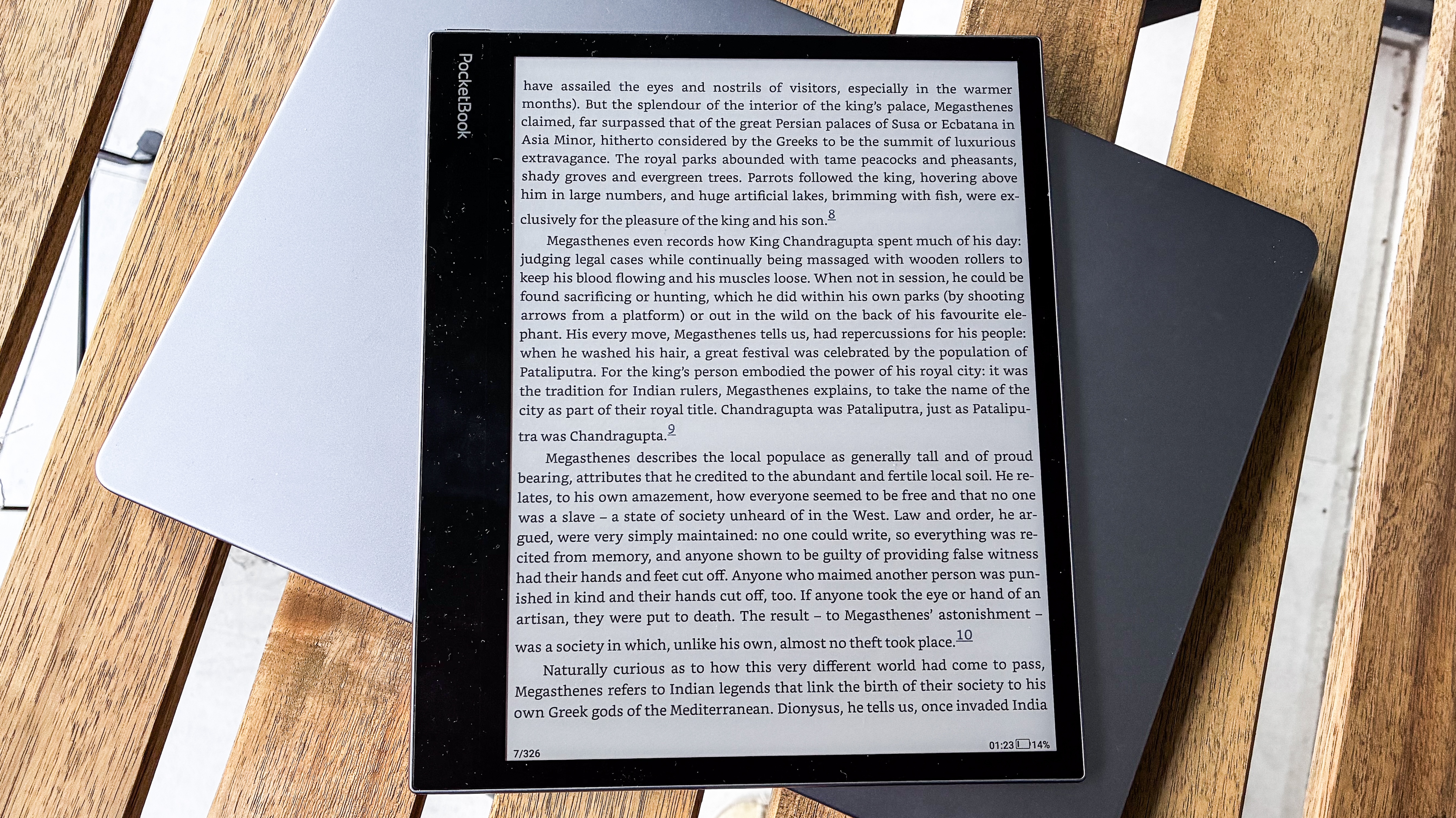 An ebook's page displayed on the PocketBook InkPad Eo