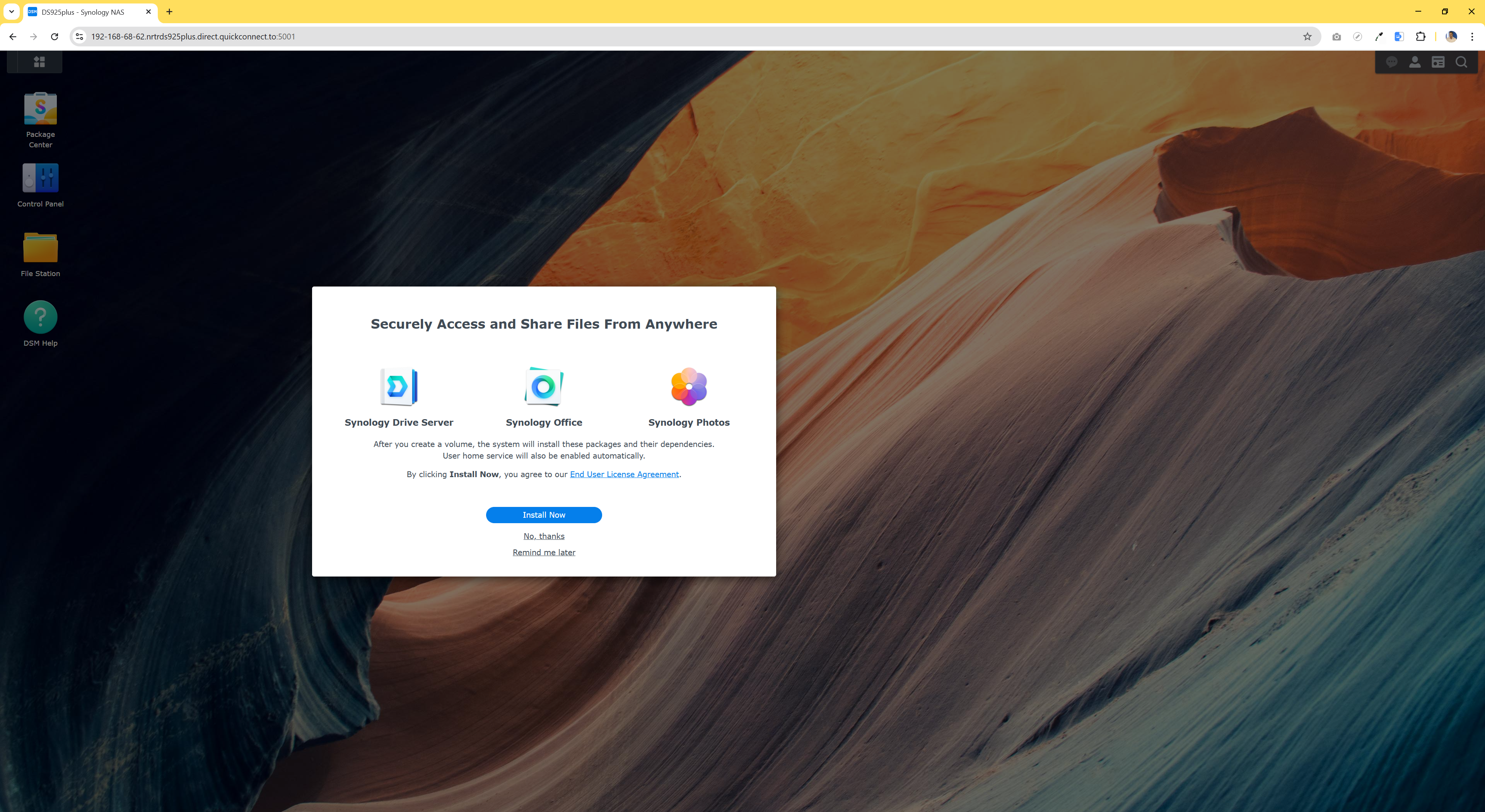 Synology DiskStation DS925+ setup