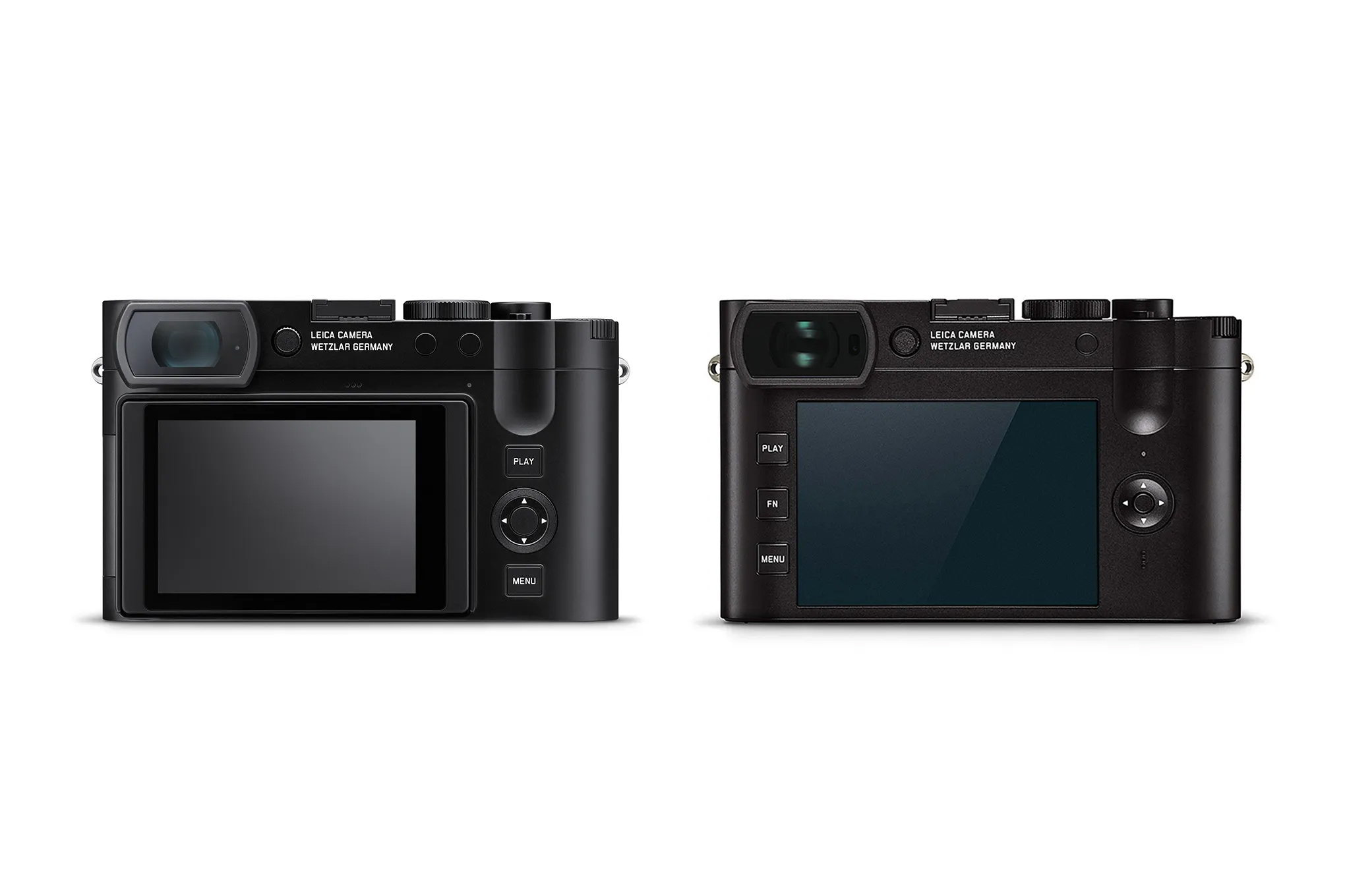 When Leica made the Q3 (left), it went to great lengths to incorporate a tiltable screen. Personally, I think it sacrificed the better button layout of the Q2 (right), but I understand the trade-off.
