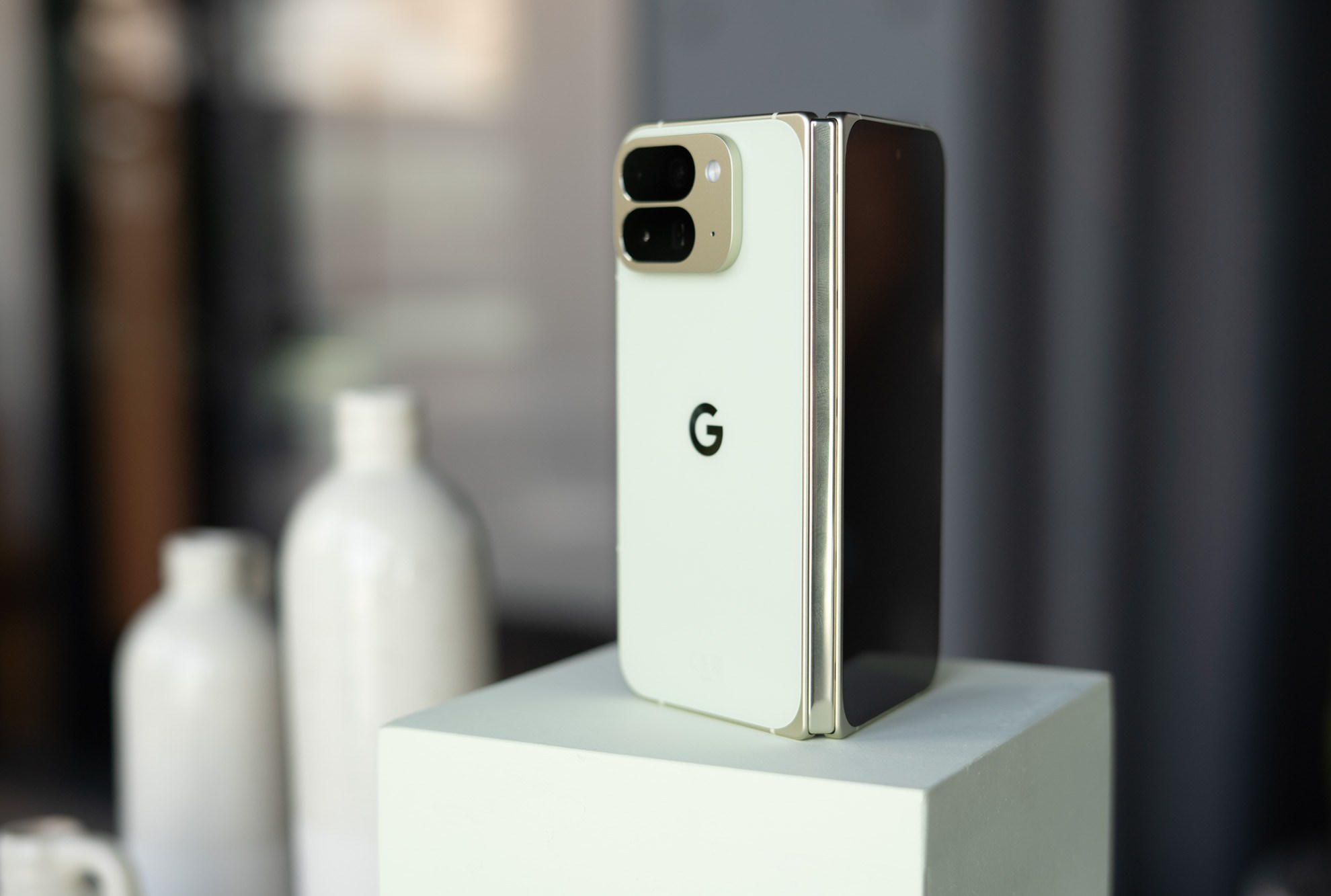 Google Pixel 10 Pro Fold halfway unfolded