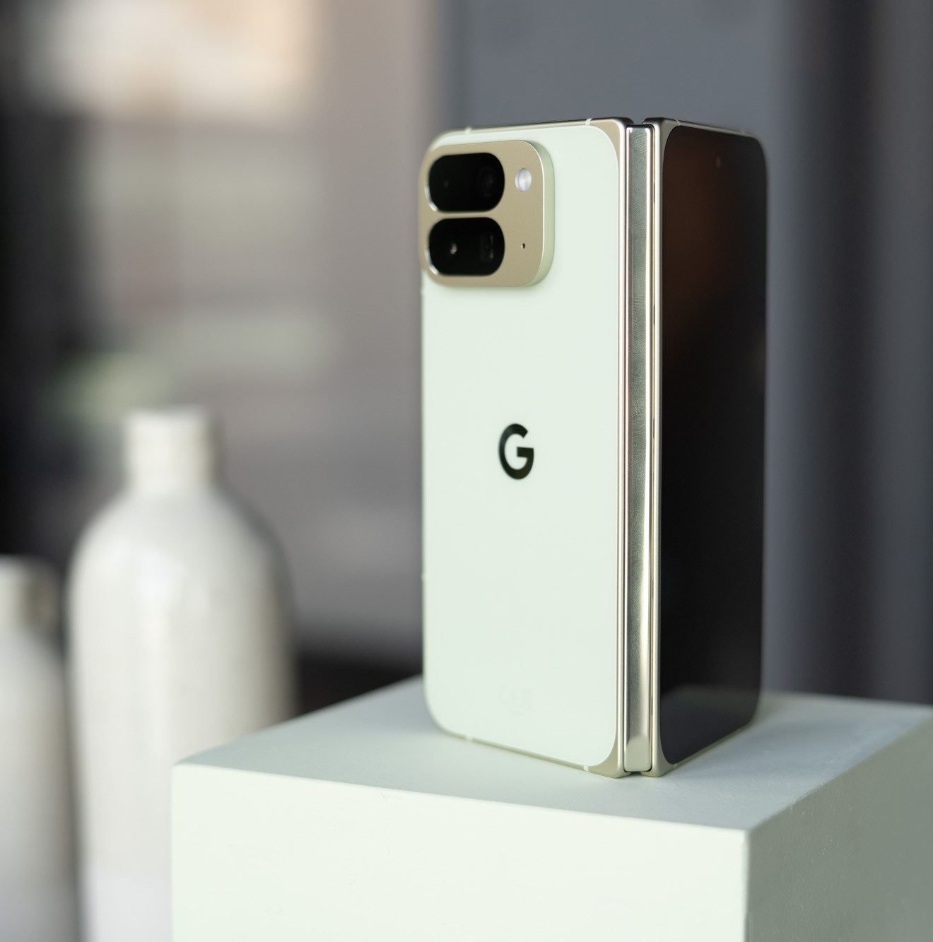 Google Pixel 10 Pro Fold halfway unfolded