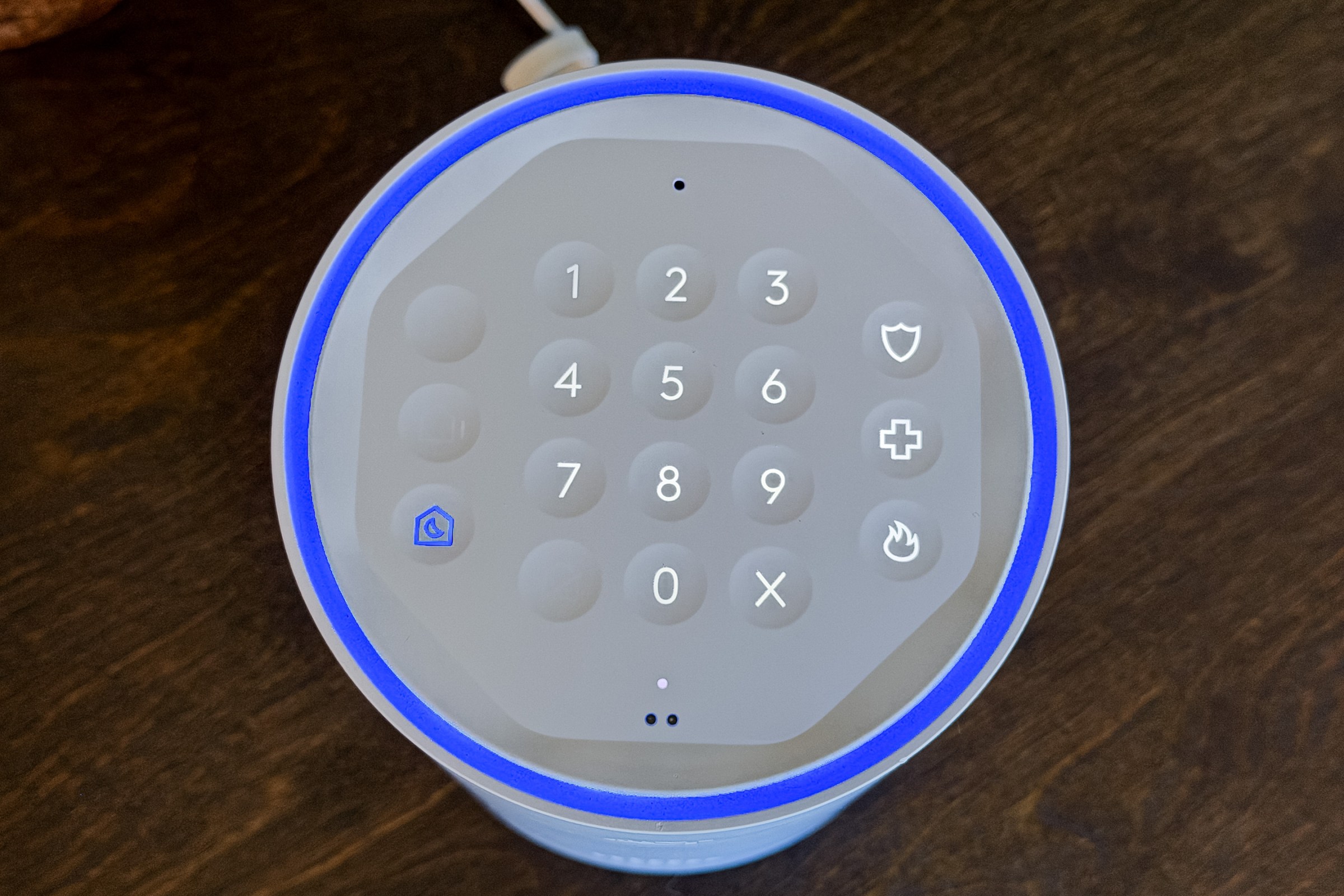 The ADT Base has a built-in keypad that lights up as you approach. It’s clear and easy to use with tactile buttons and lots of shortcut options.