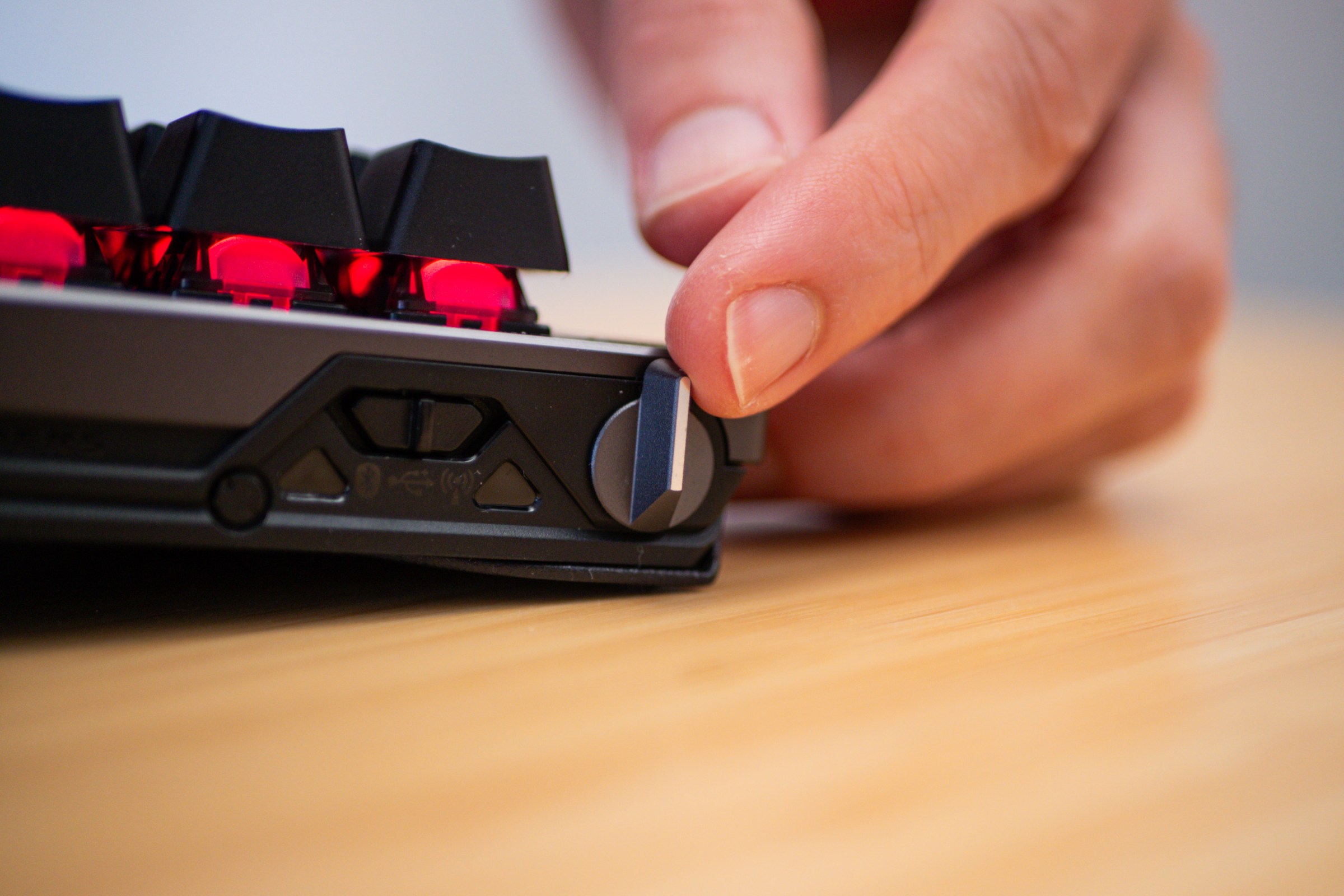 This satisfying toggle enables rapid trigger, which lets switches reset faster than usual.