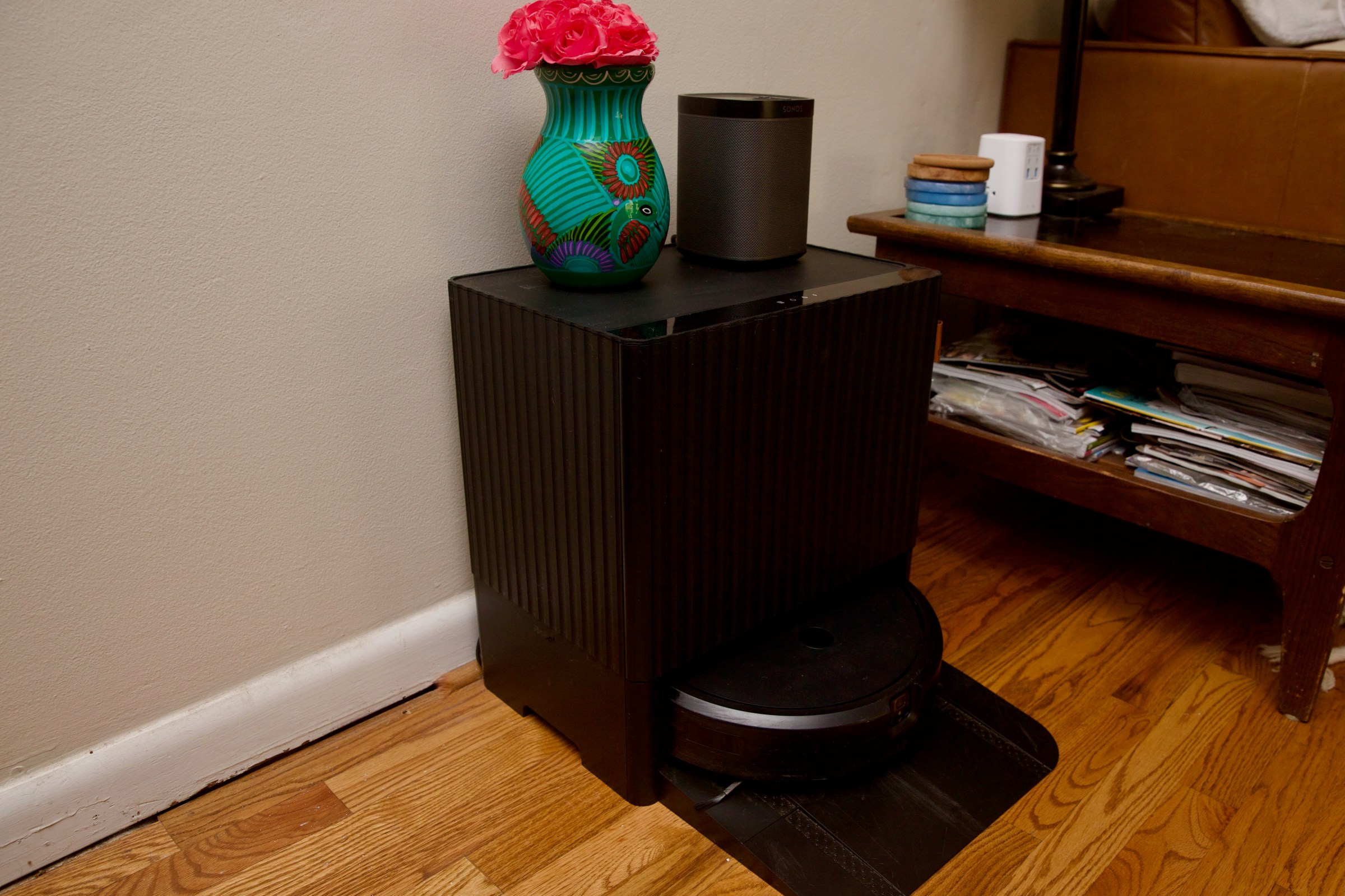 The Combo has a redesigned dock that’s very large — to accommodate two water tanks and a dust bag — but it doubles as a table.