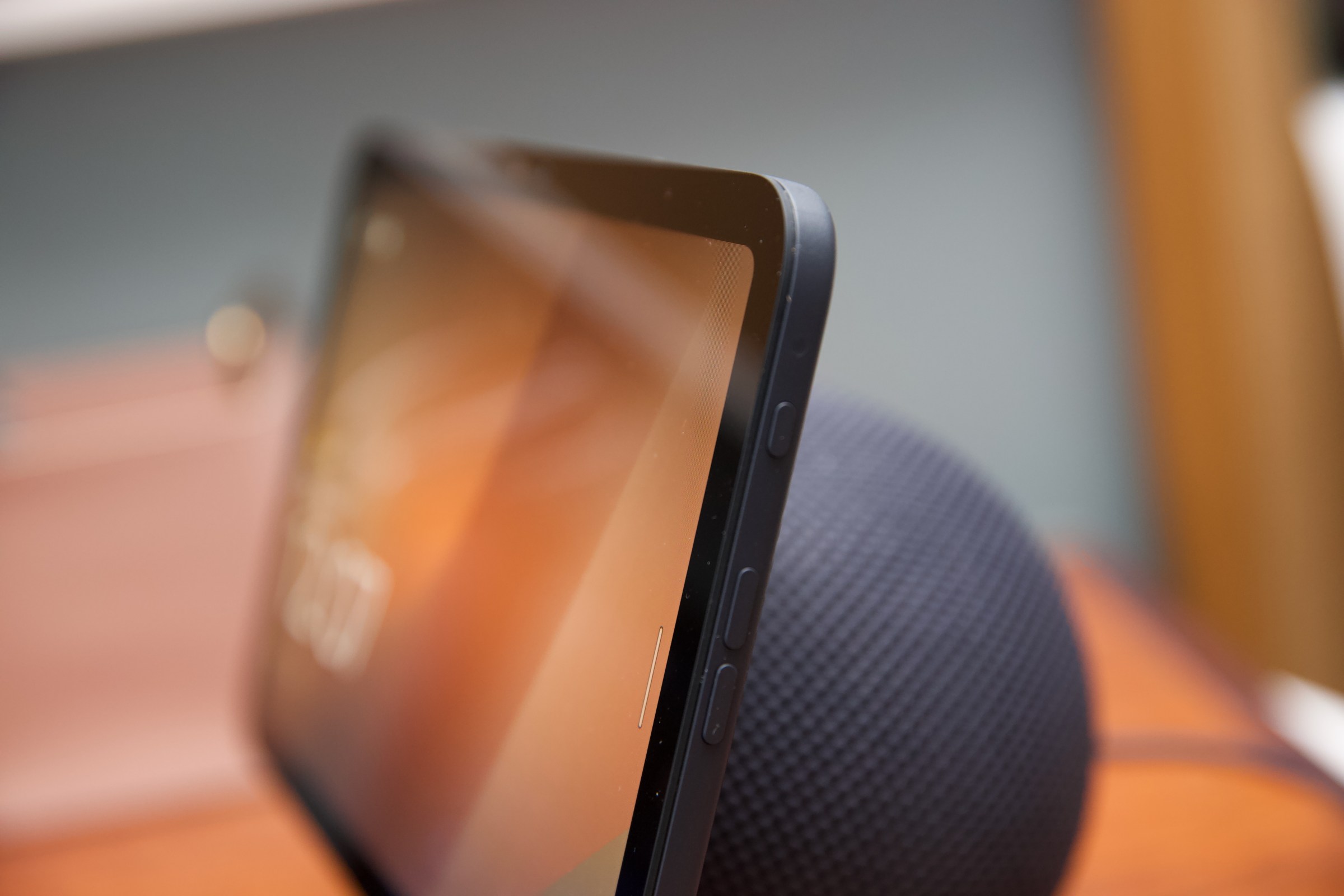 The new Shows don’t have a physical camera cover, instead, you turn off the camera with the mute button — shown here at the top above the volume controls