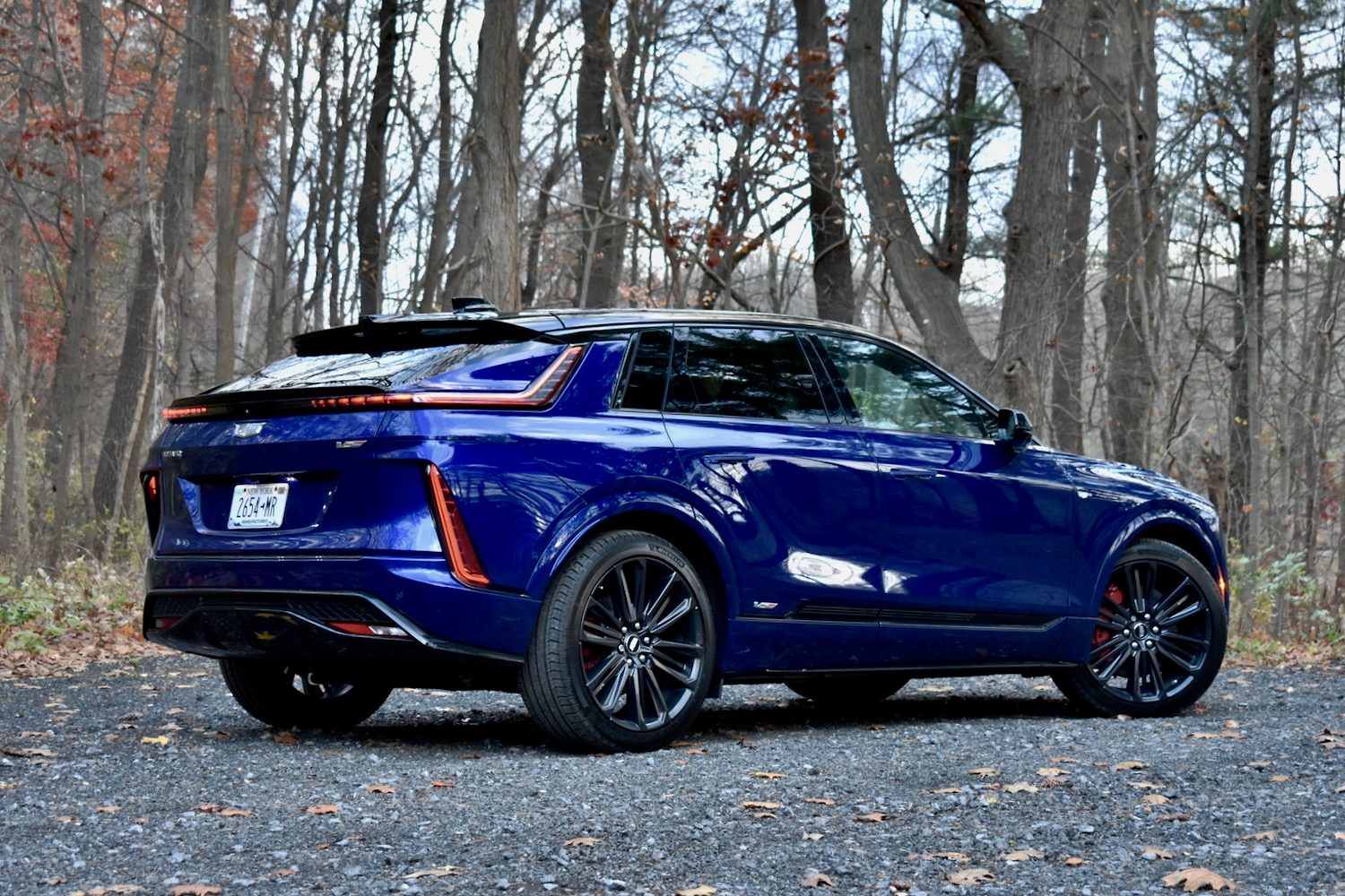 2026 Cadillac Lyriq-V rear quarter view.