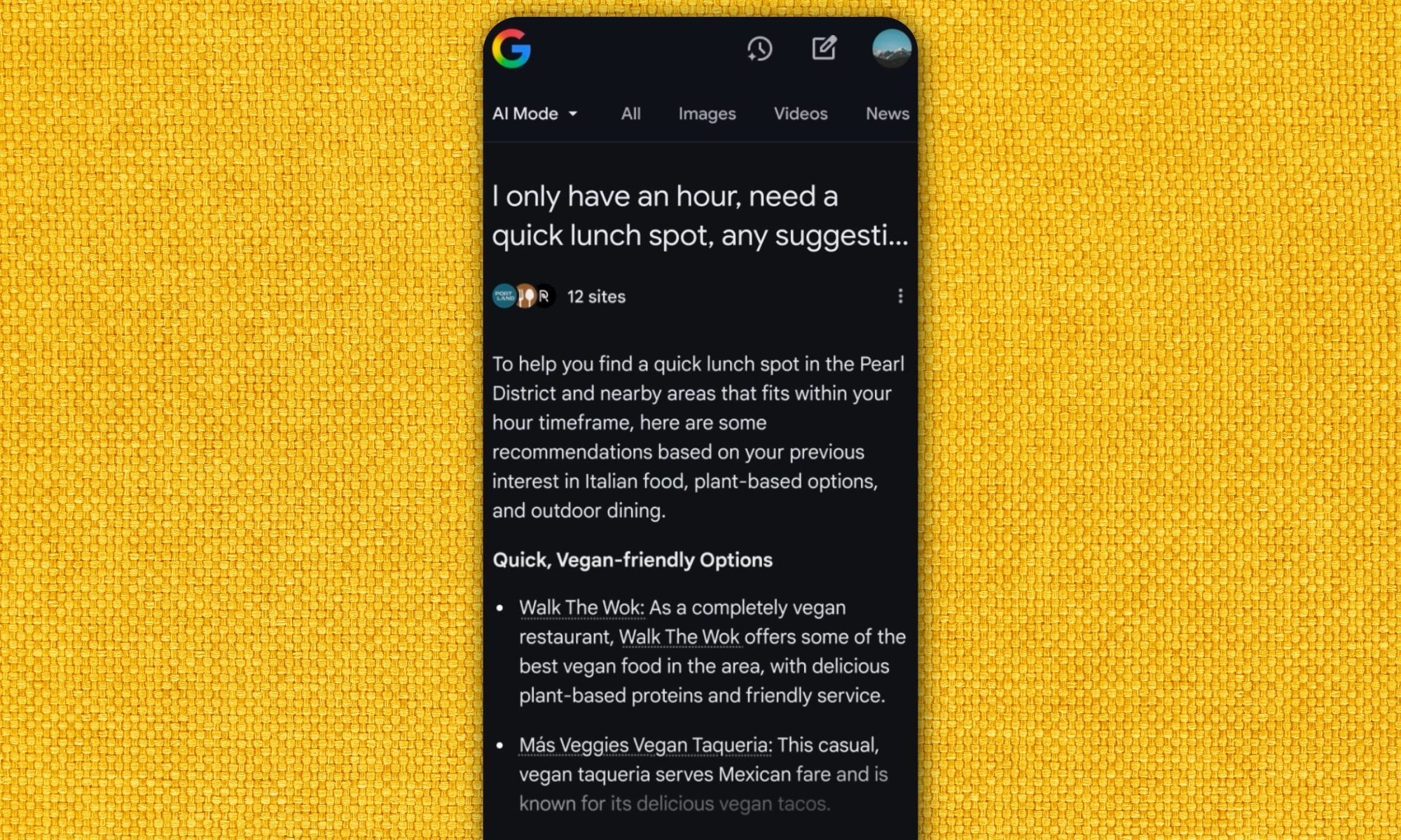 Asking queries before Google AI mode.
