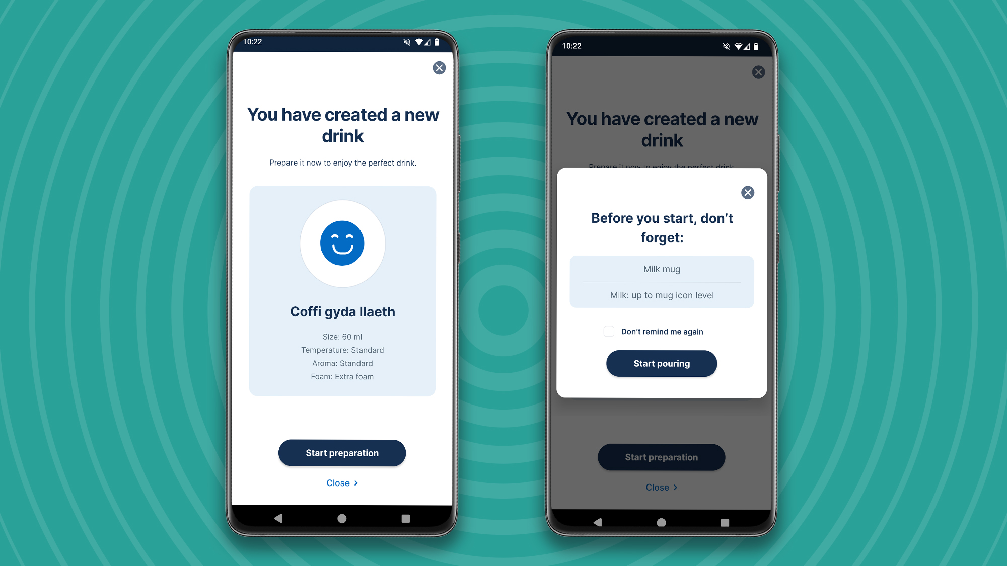 Creating custom drink using Lavazza app