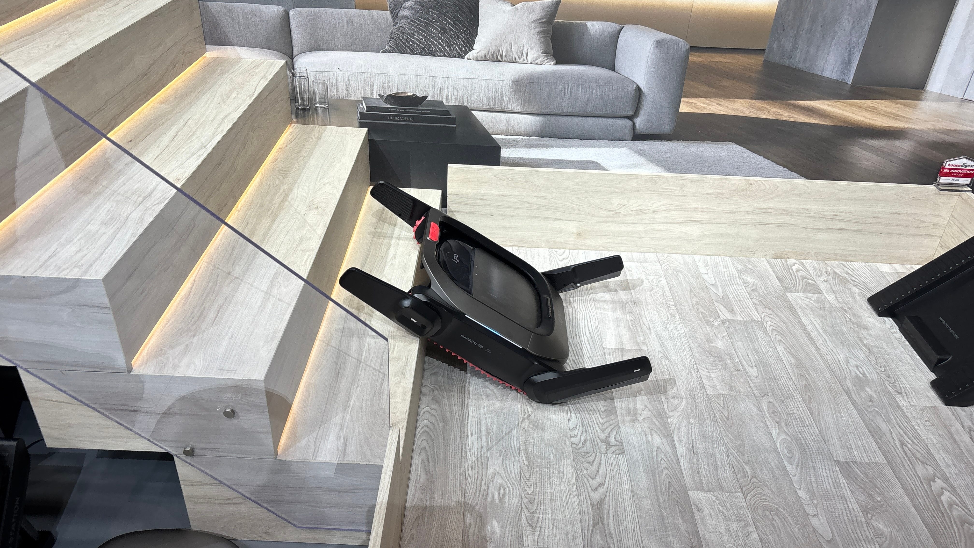 Eufy MarsWalker starting to climb stairs