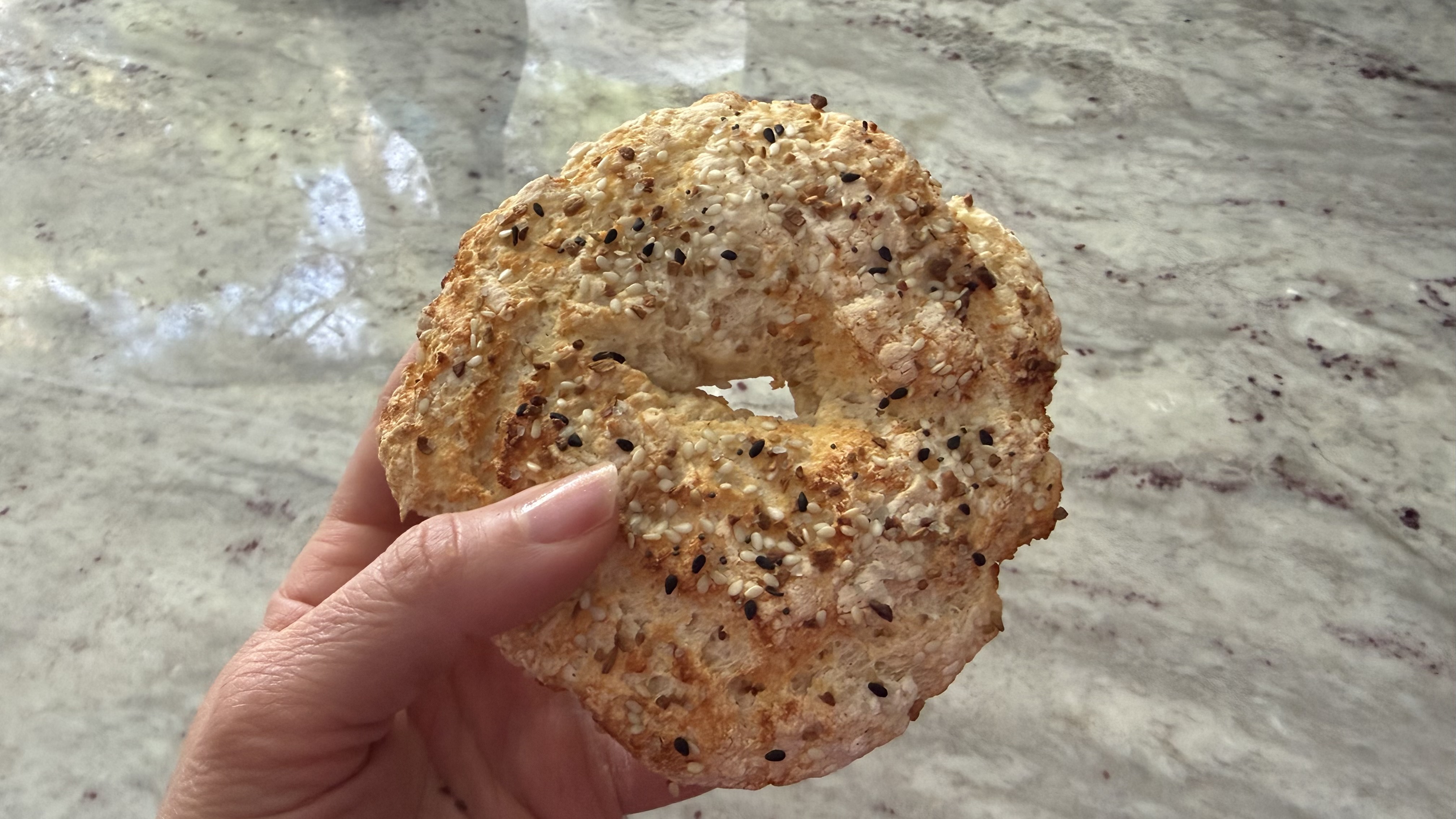 Ninja Crispi Pro 6-in-1 Countertop Glass Air Fryer bake mode bagel