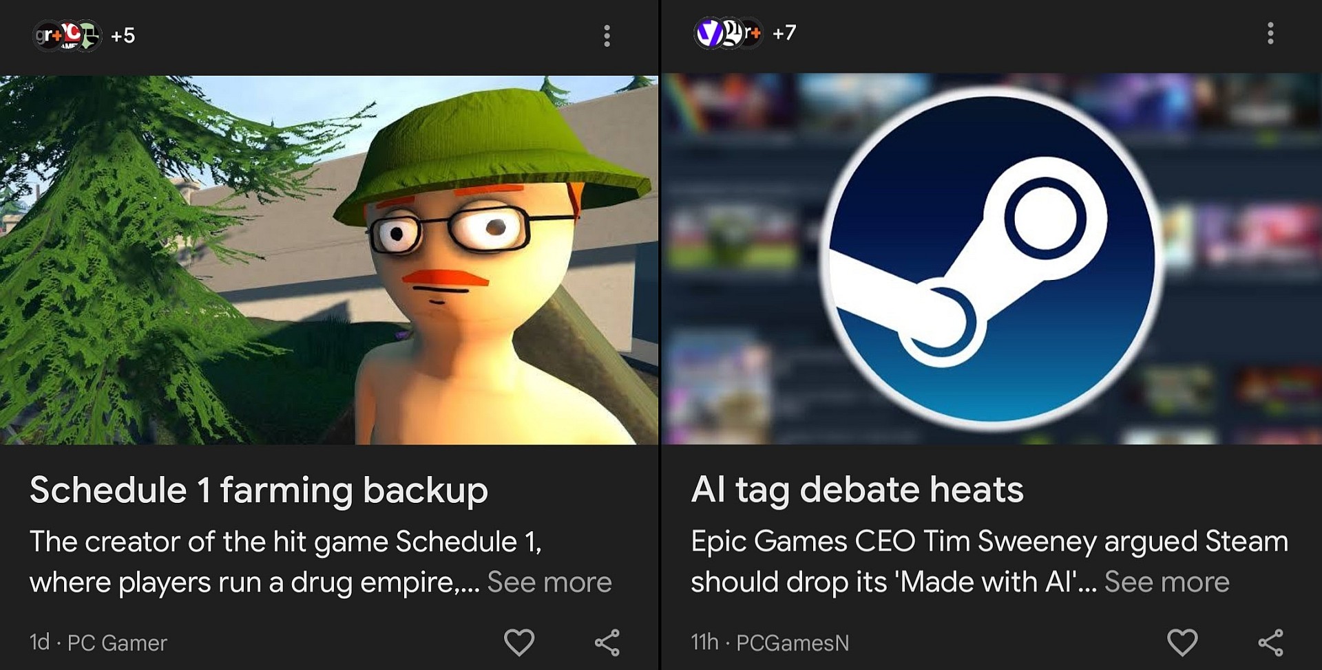 The original PC Gamer and PCGamesN headlines for those stories are more interesting and intelligible.