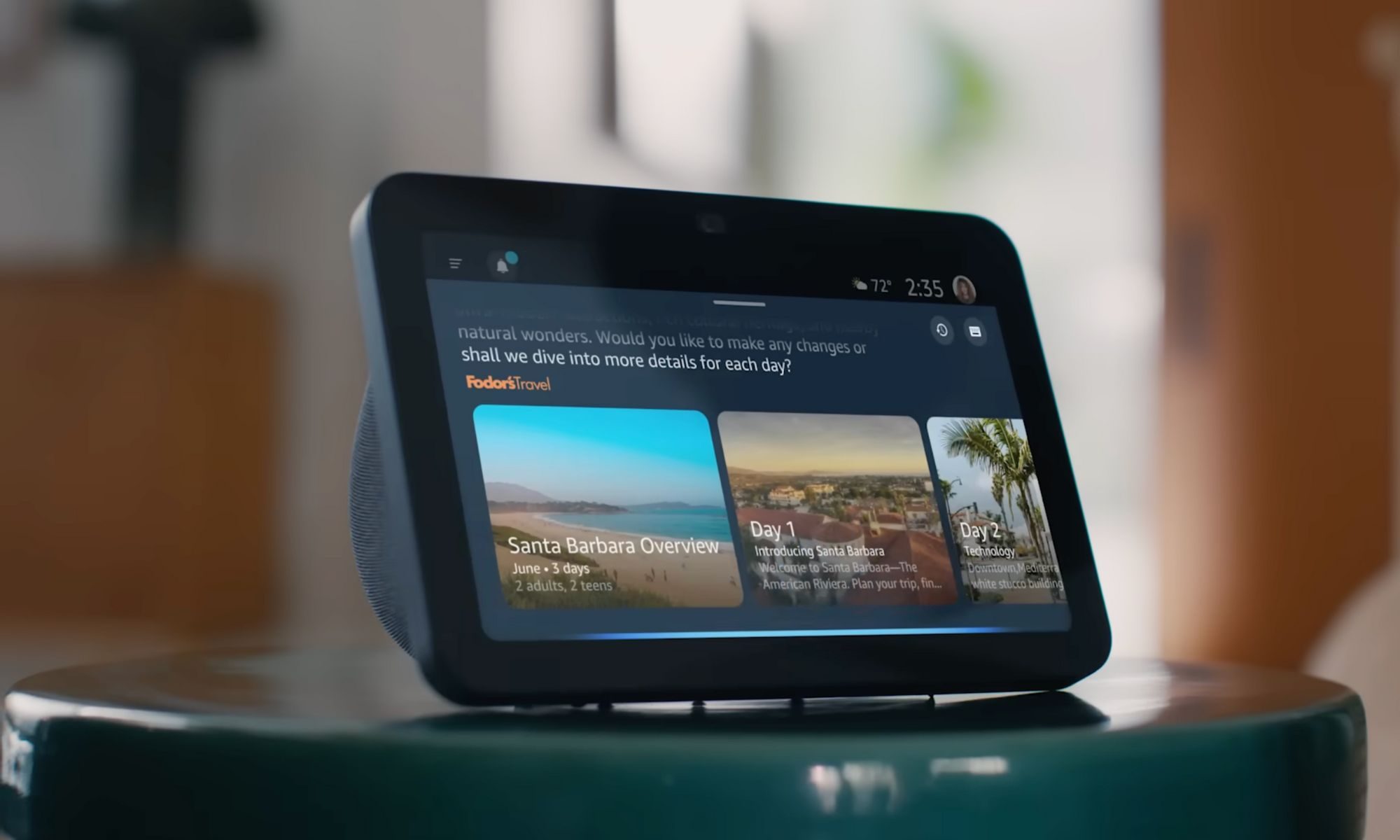 Alexa+ assistant on Echo display.