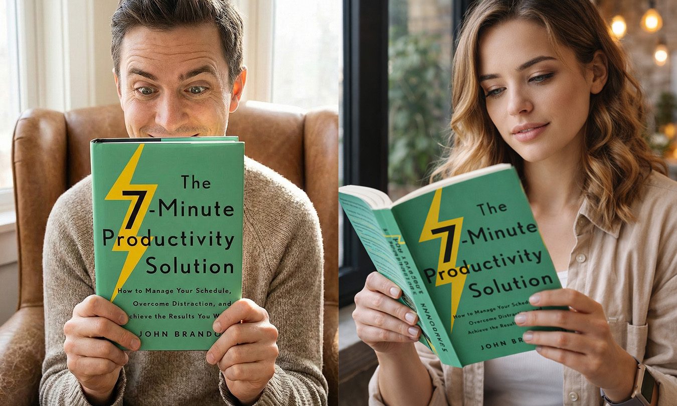 AI generated image of someone reading a book. Gemini / Nano Banana is on the left