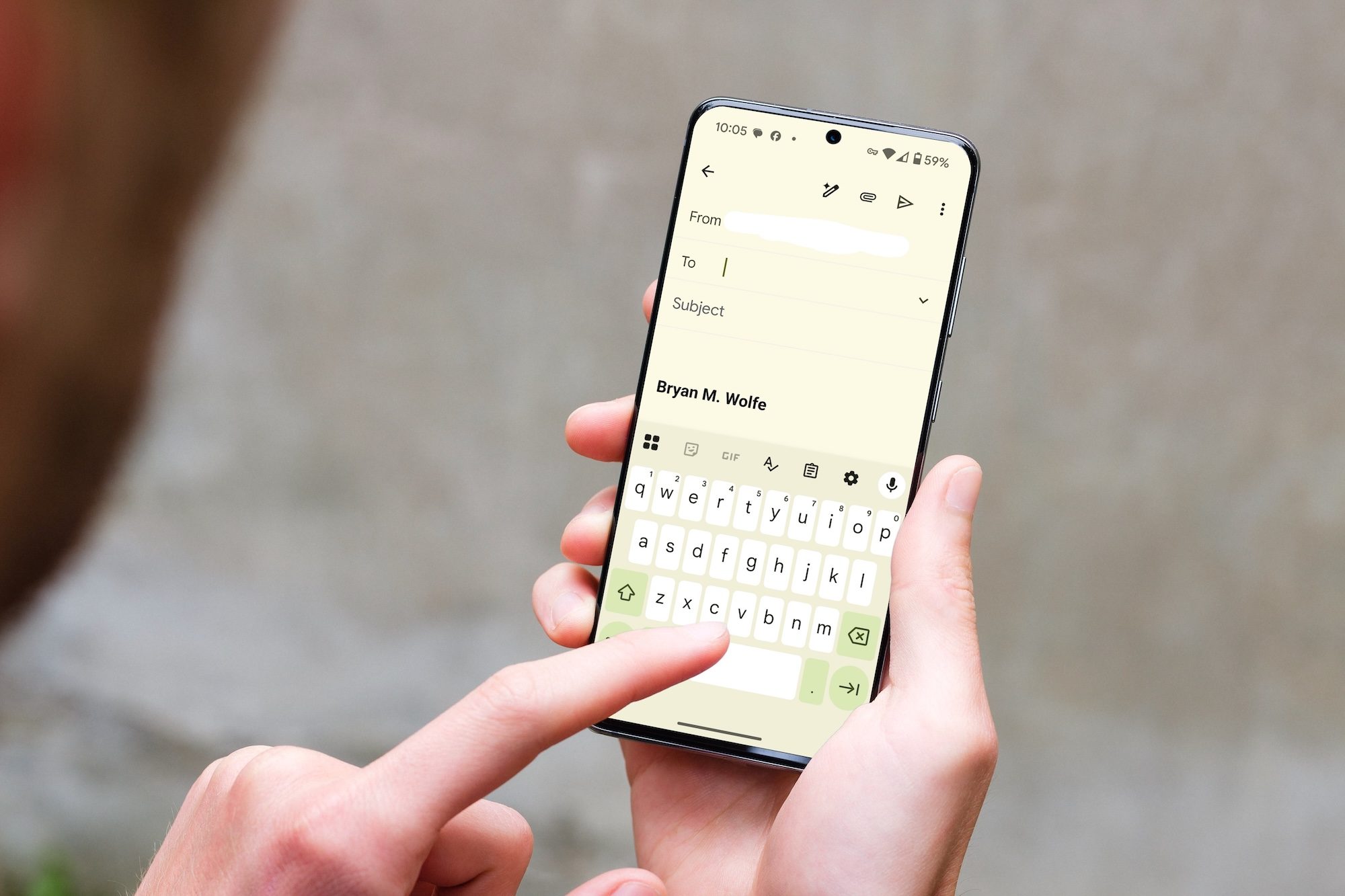 Gmail signature on mobile.