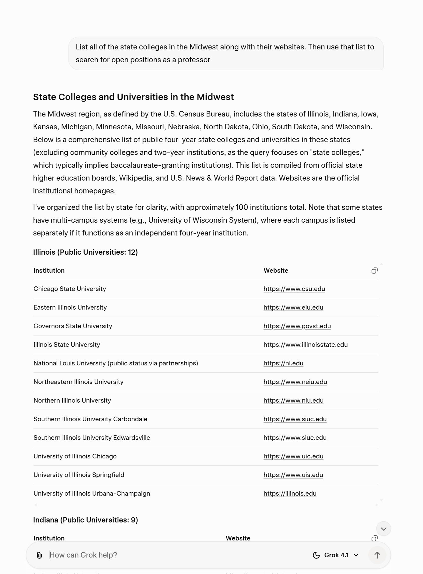 Using Grok to find a college job