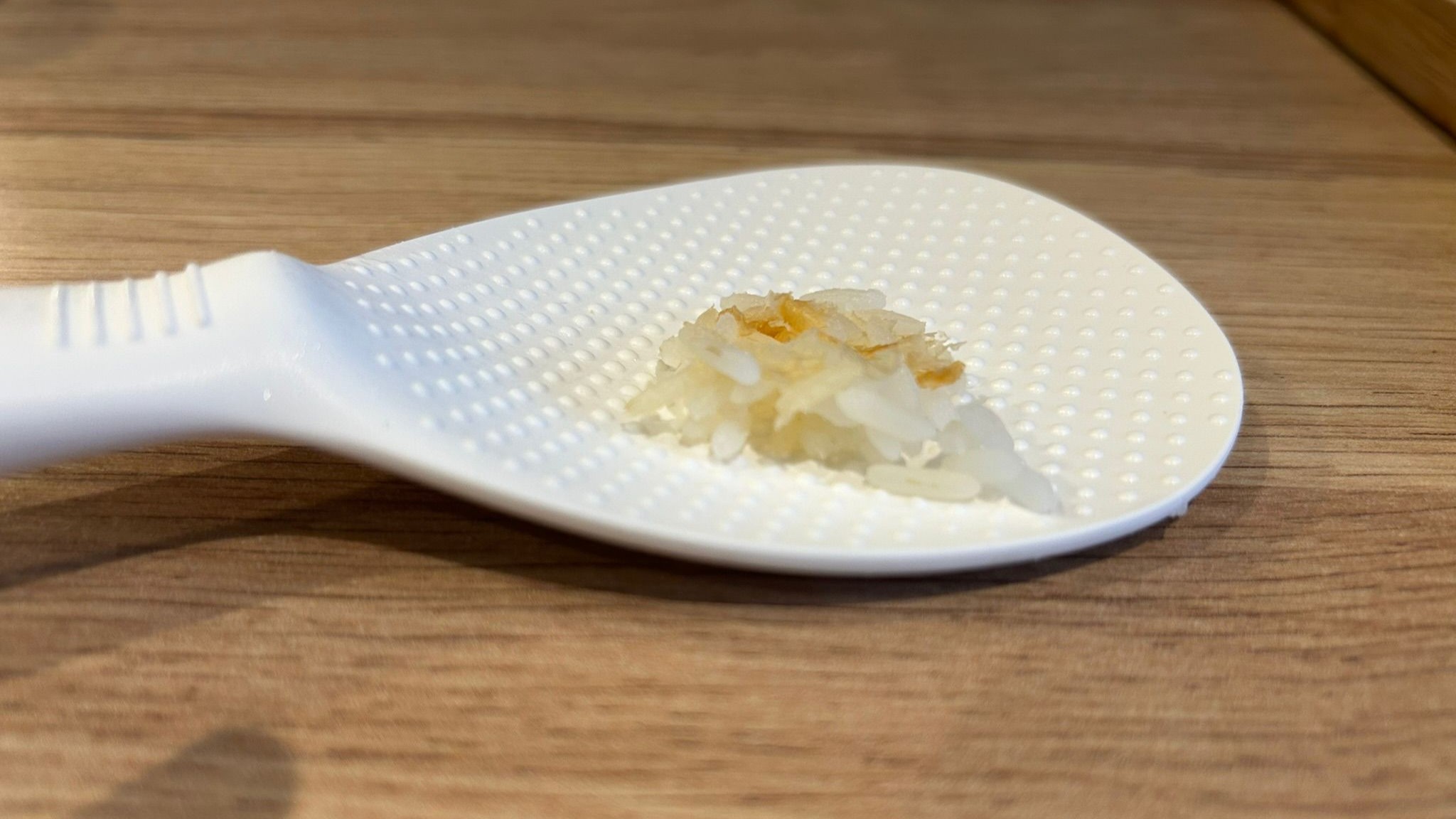 Clump of overcooked rice prepared using Cosori 5L Rice Cooker