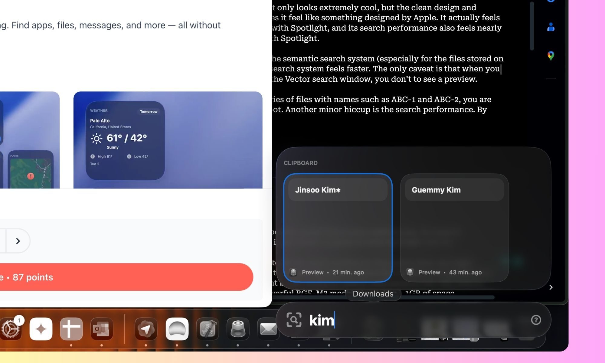 Clipboard in Vector app for Mac.
