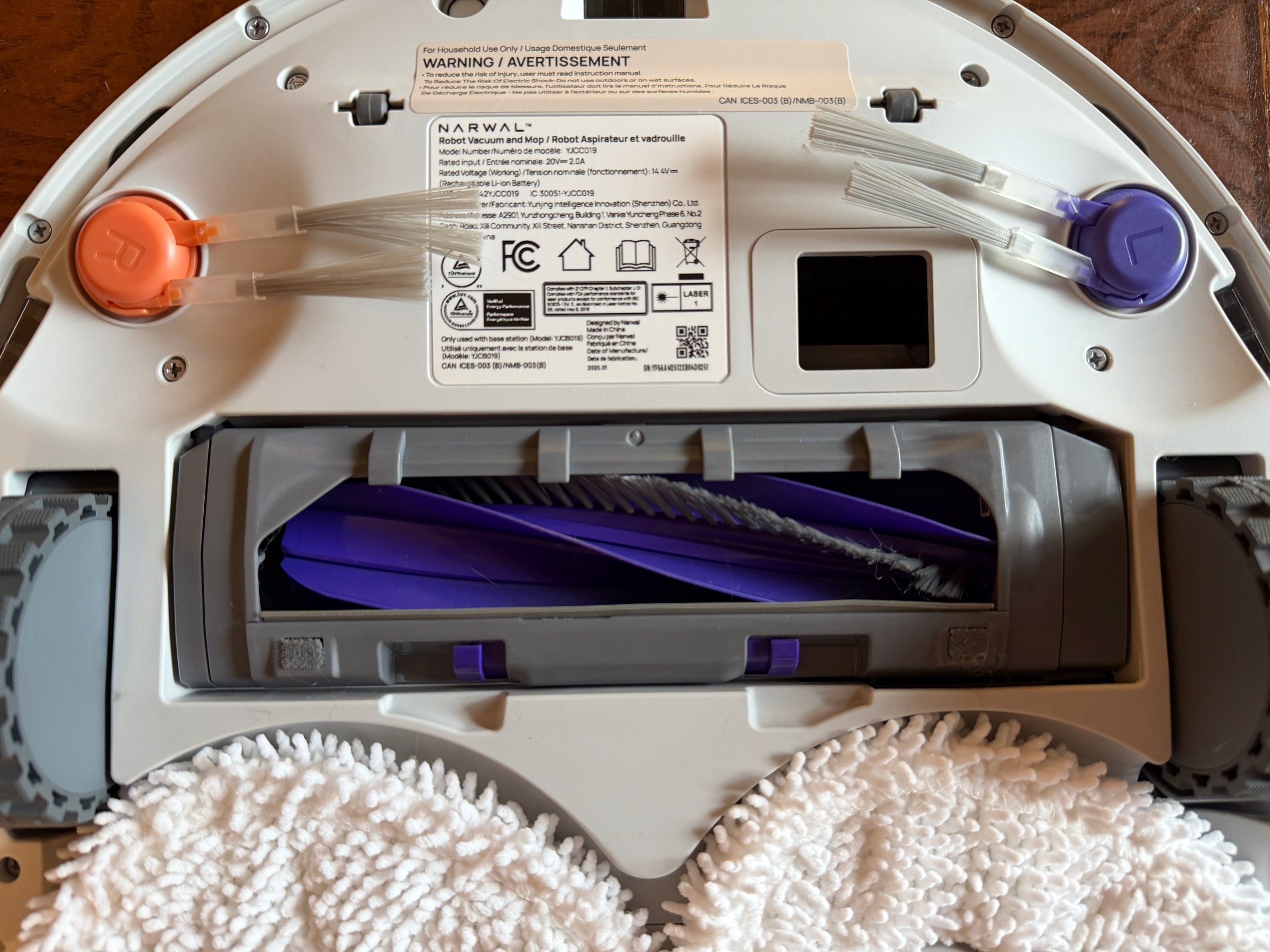 The Narwal’s unique brush system does a good job at sweeping up hair and funneling it into the vacuum.