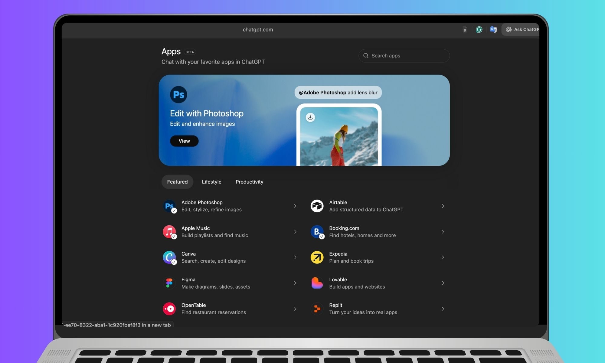 apps within ChatGPT.