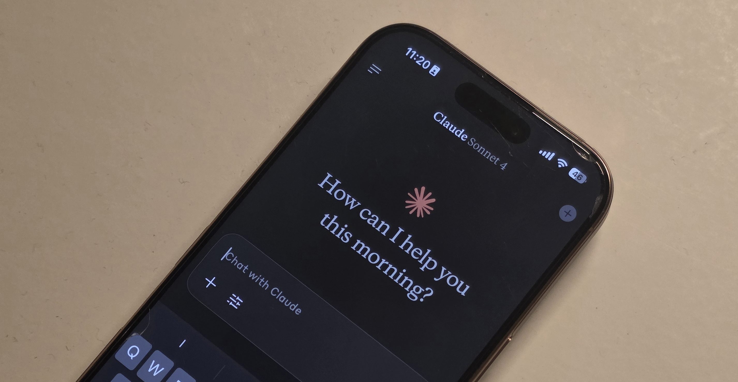 Claude AI on an iPhone.