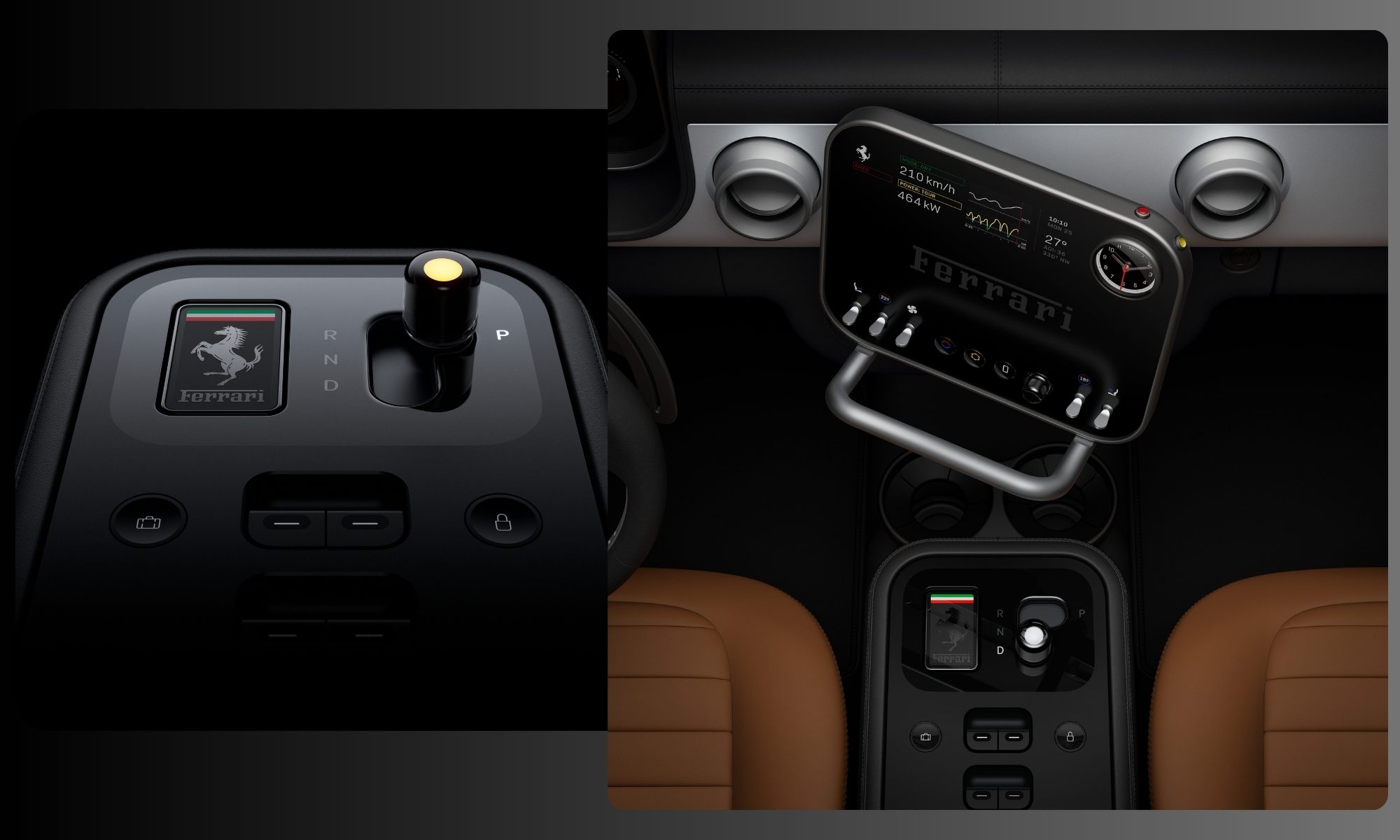 Cockpit of Ferrari Luce.