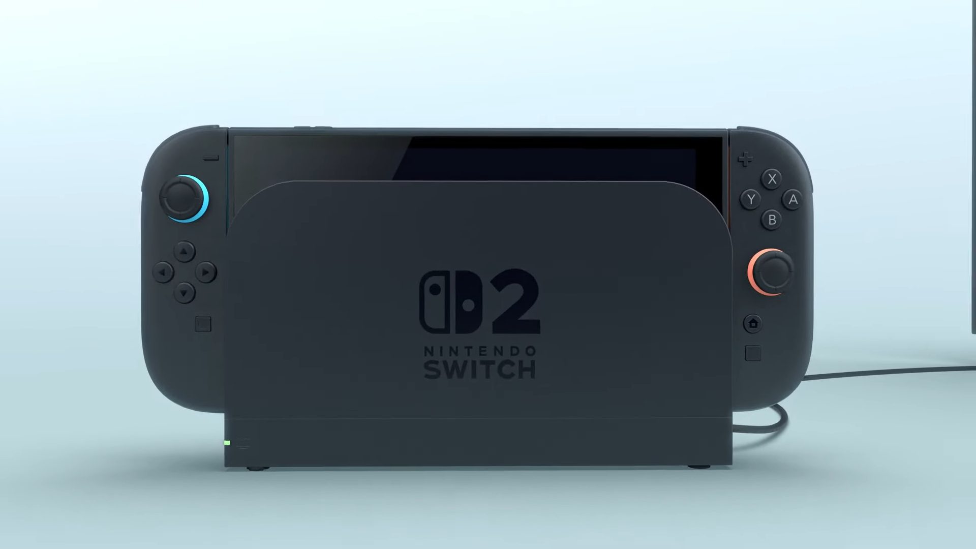 A Switch 2 in its dock.