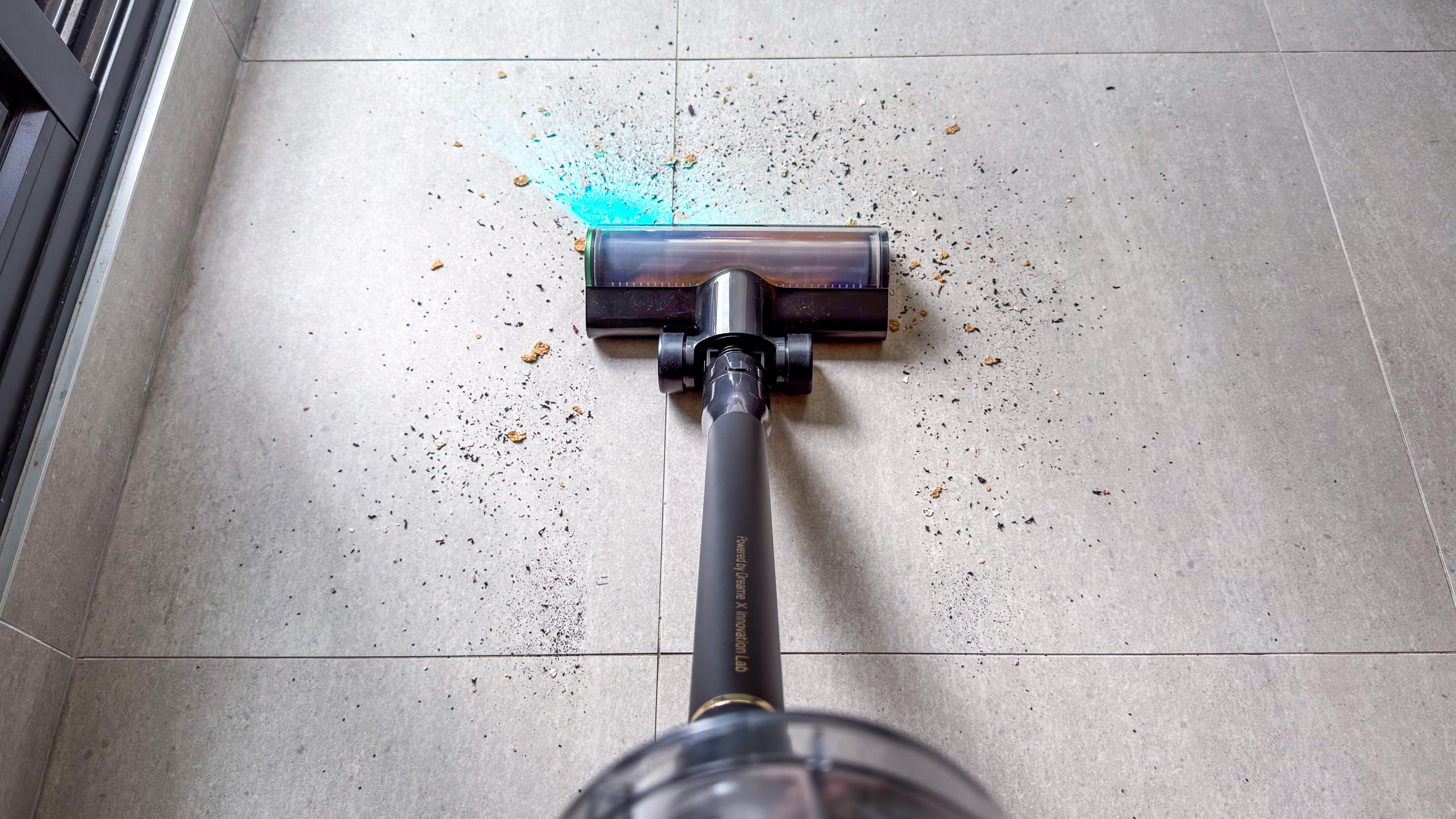 Dreame Z50 Station being used to clean a dirty floor