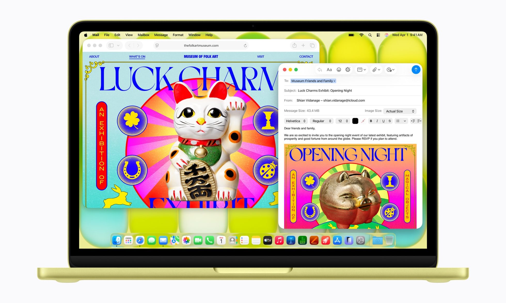 Safari and Mail open on MacBook Neo