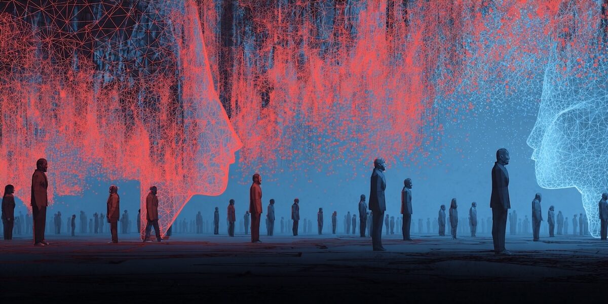 depiction of swarm of ai agents