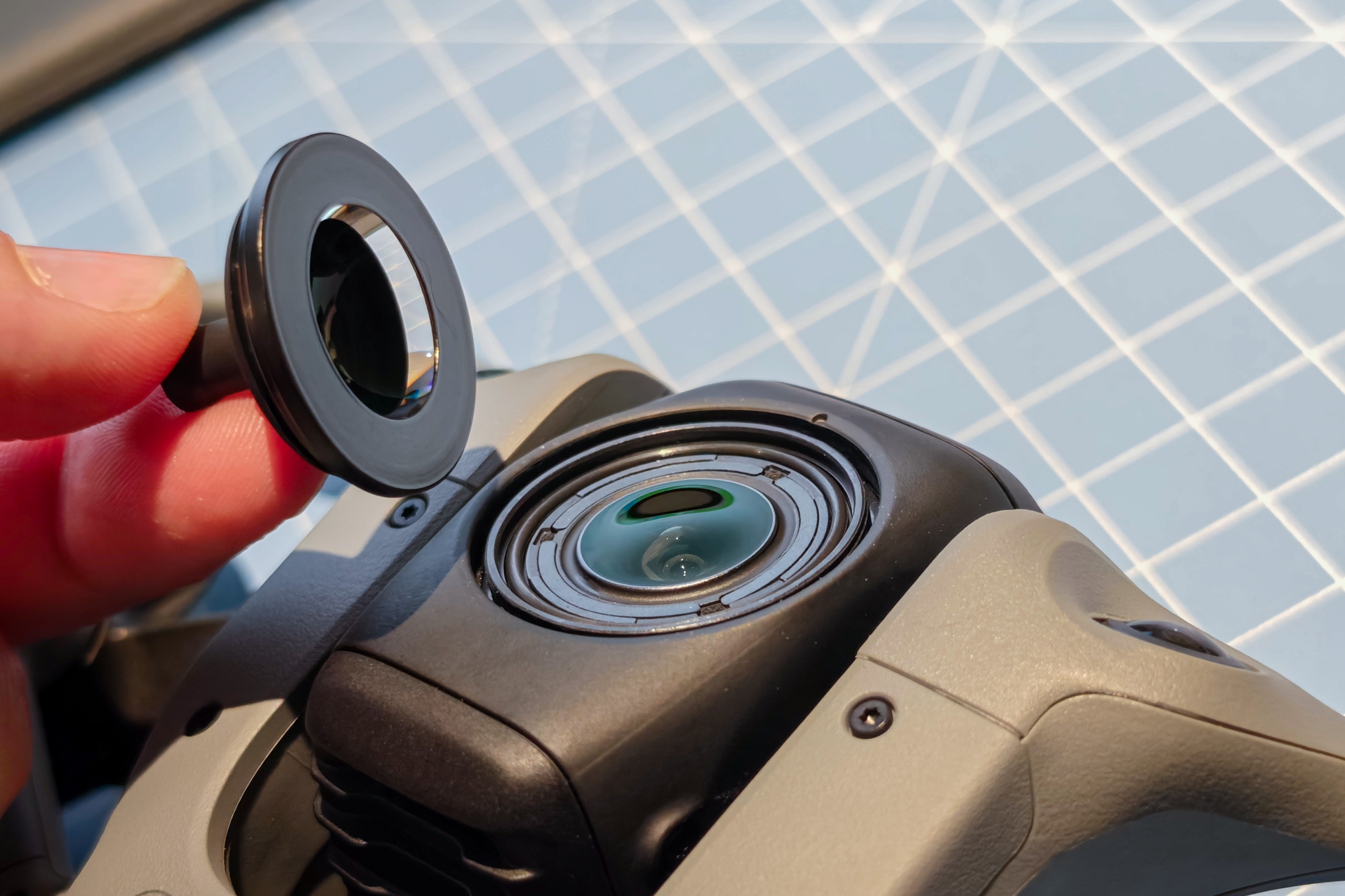 Photo of the DJI Avata 360 being removed and replaced