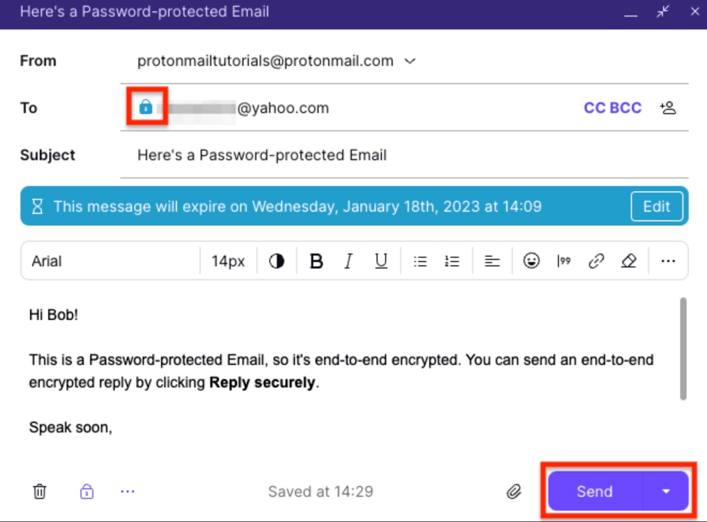 Proton Mail end-to-end email encryption.