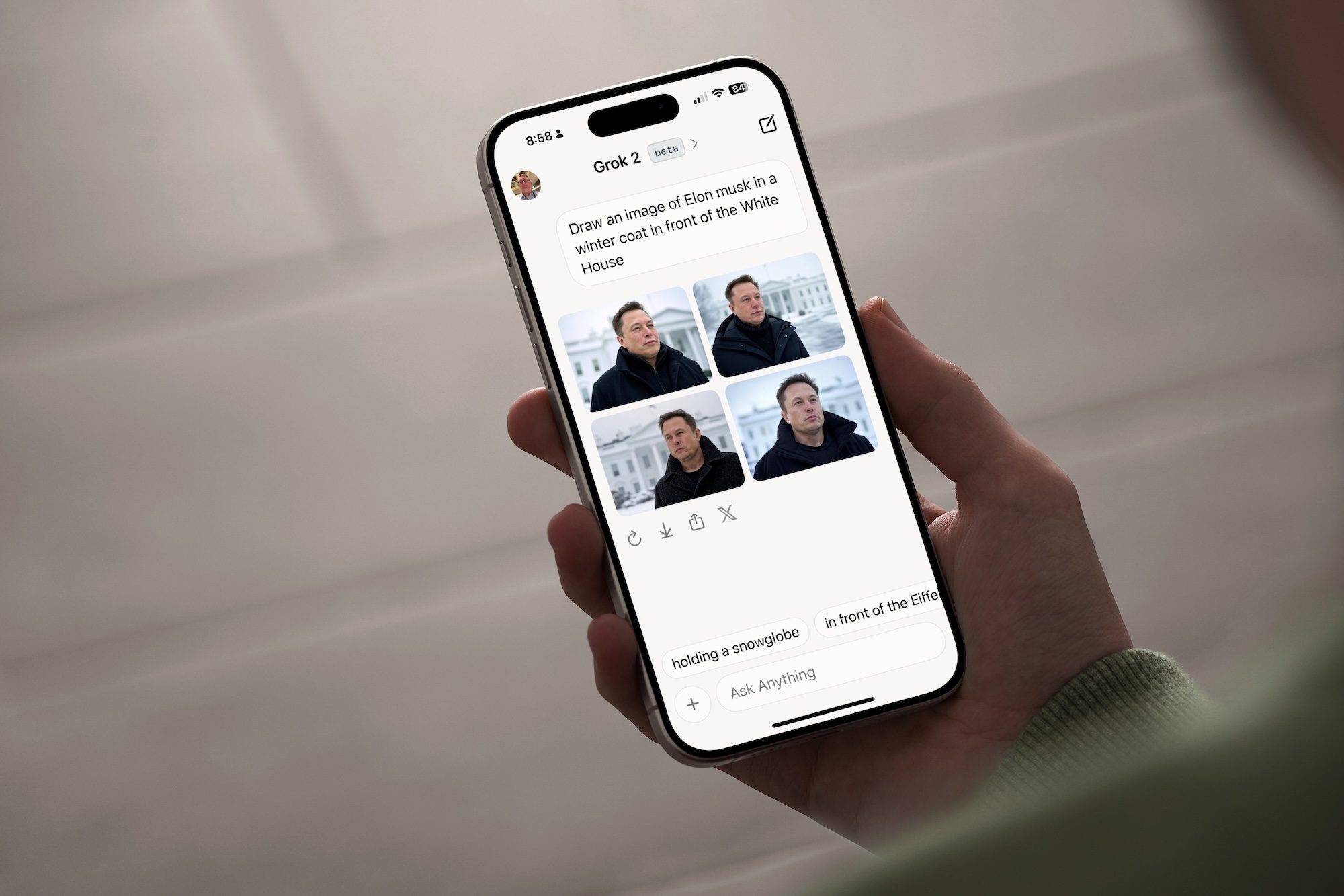 Grok app on an iPhone.