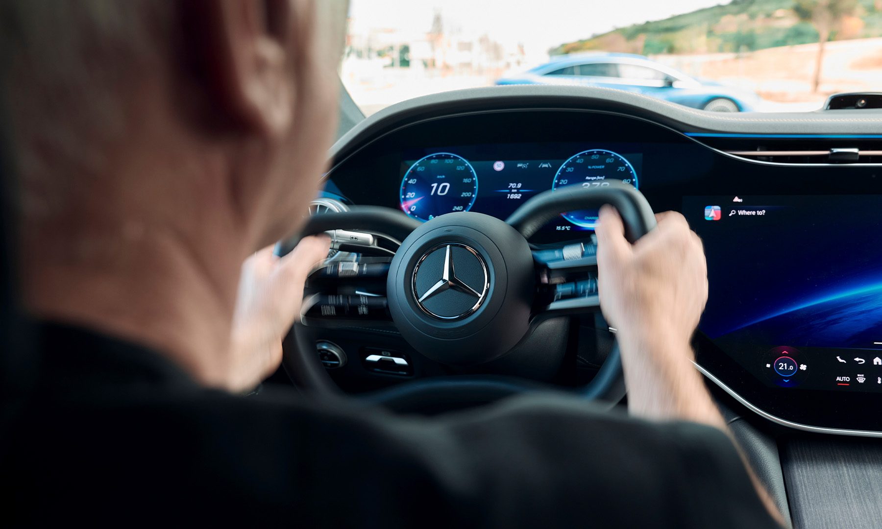 Mercedes-Benz Steer-by-wire yoke-style steering wheel Featured