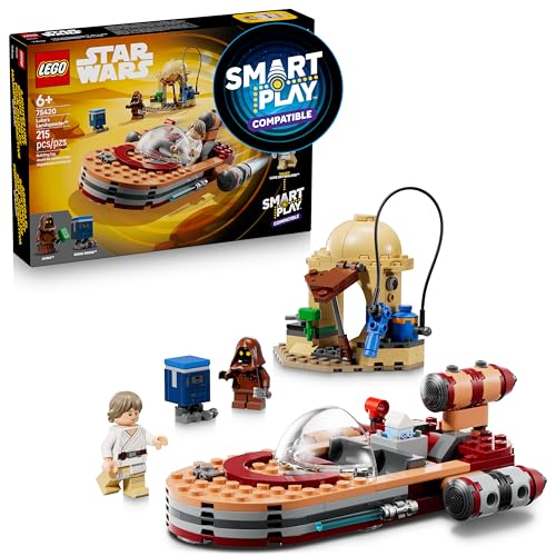 Lego Star Wars Smart Play: Luke’s Landspeeder - Building Toy for Action Play - Compatible Set With a Smart Tag and 2 Minifigures - Gift for Boys, Girls and Kids Ages 6+ - 75420