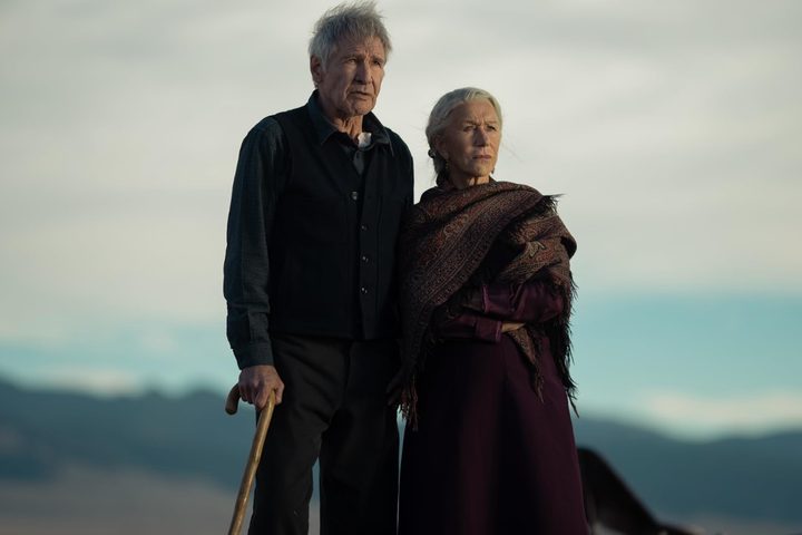 Harrison Ford and Helen Mirren staring off the series 1923.