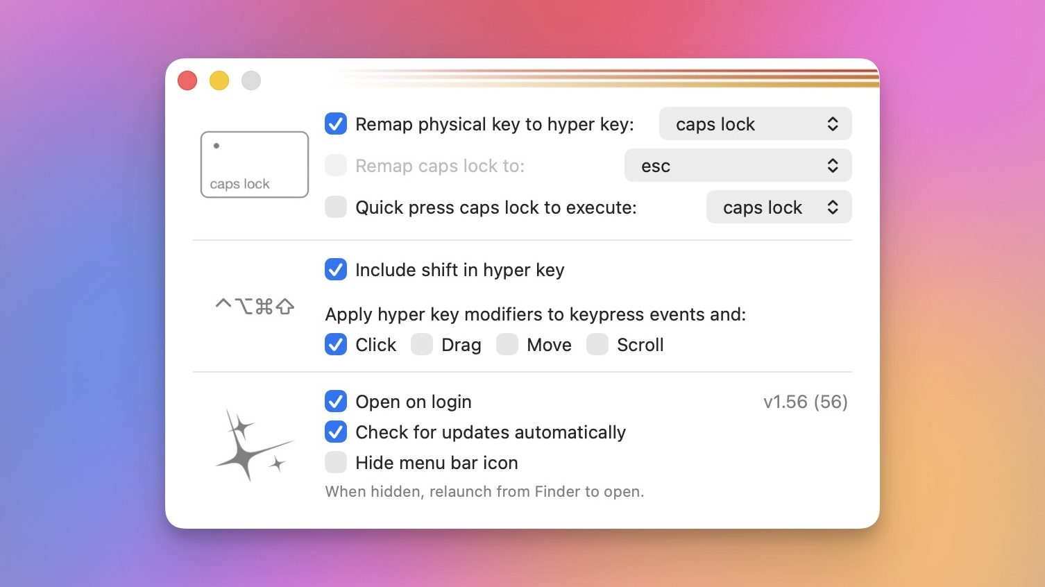 Hyperkey settings page screenshot