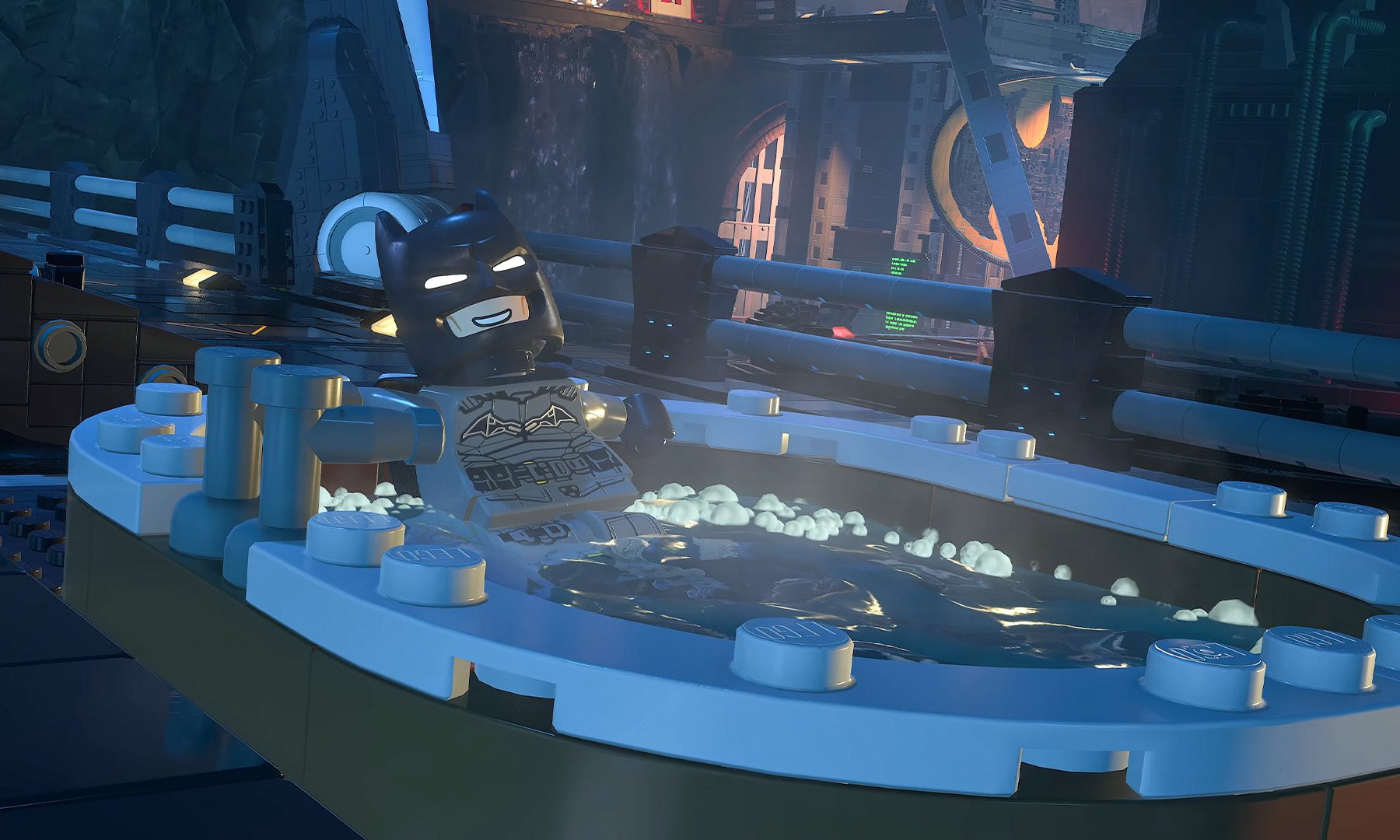 Lego Batman Legacy of the Dark Knight Relaxing in the Bathtub