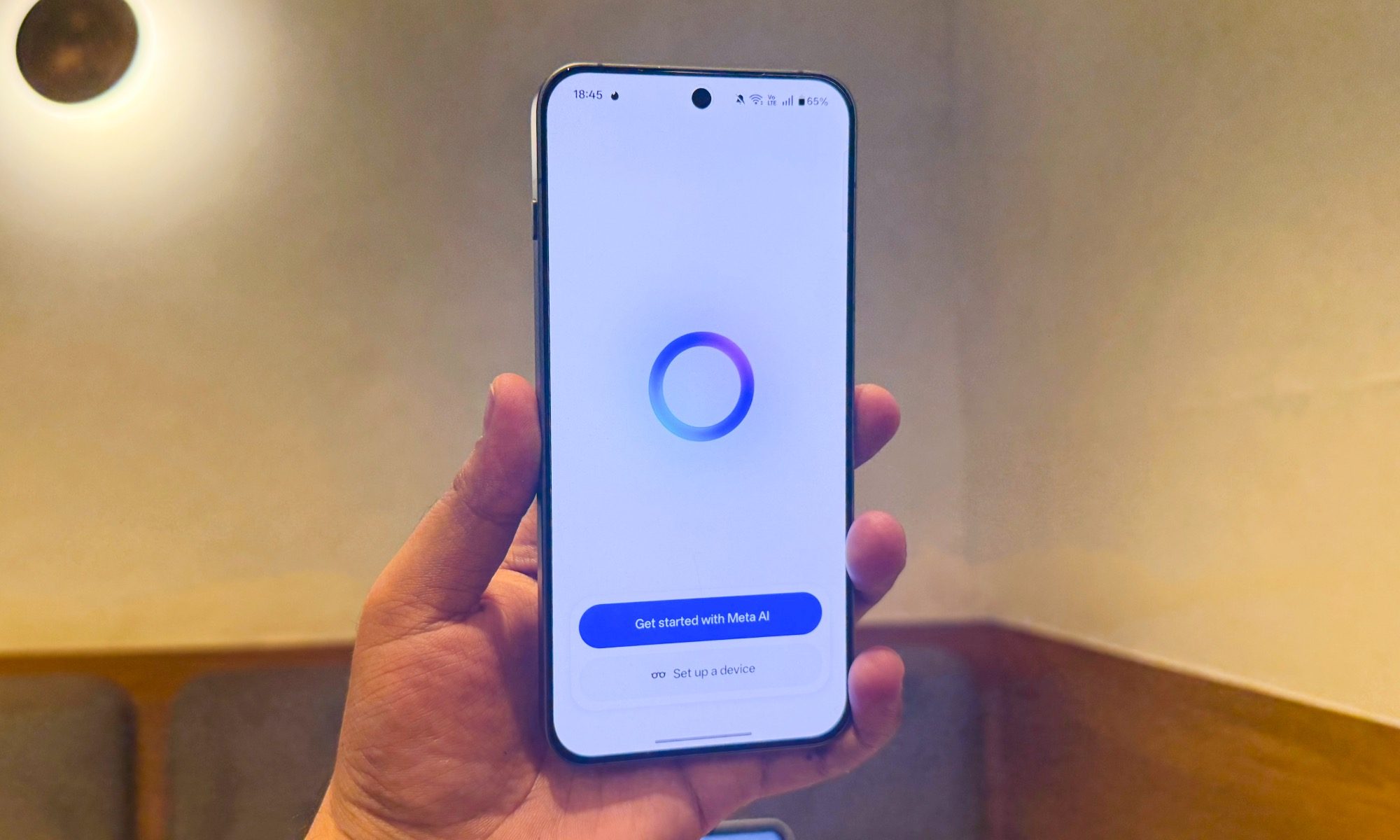 Home page of the Meta AI app on mobile.