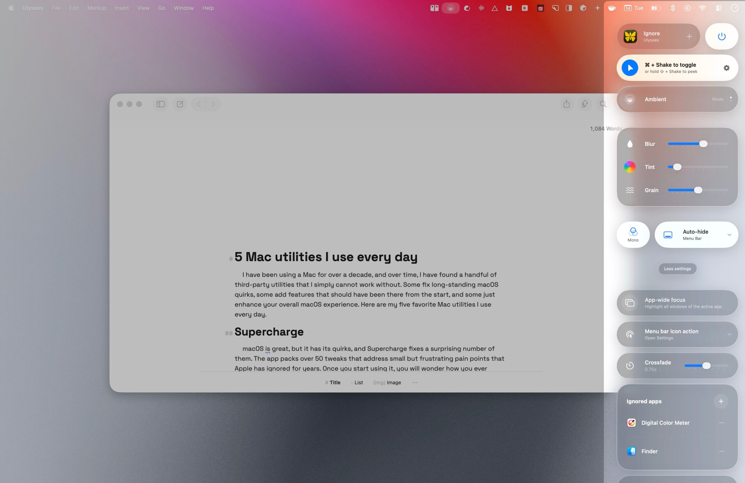Monocle app customization options