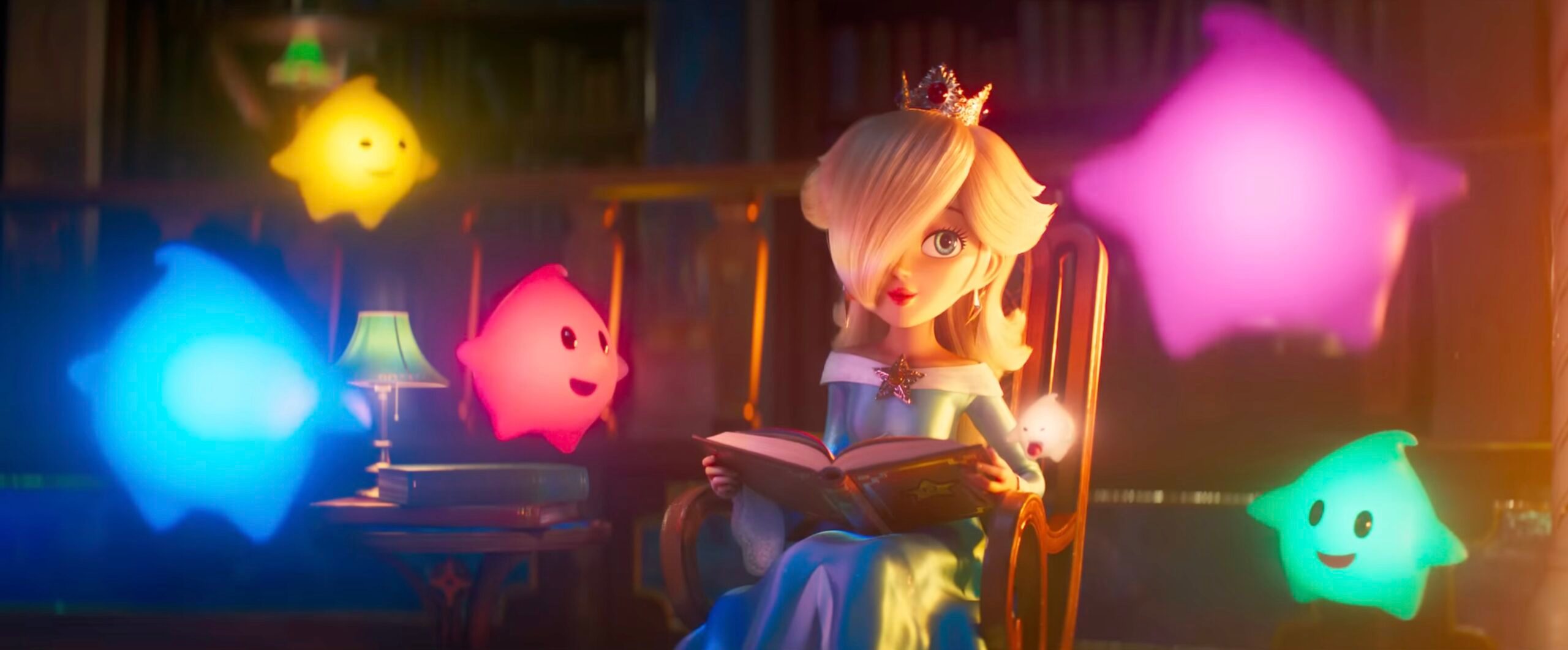 Rosalina and the Lumas in The Super Mario Galaxy Movie.