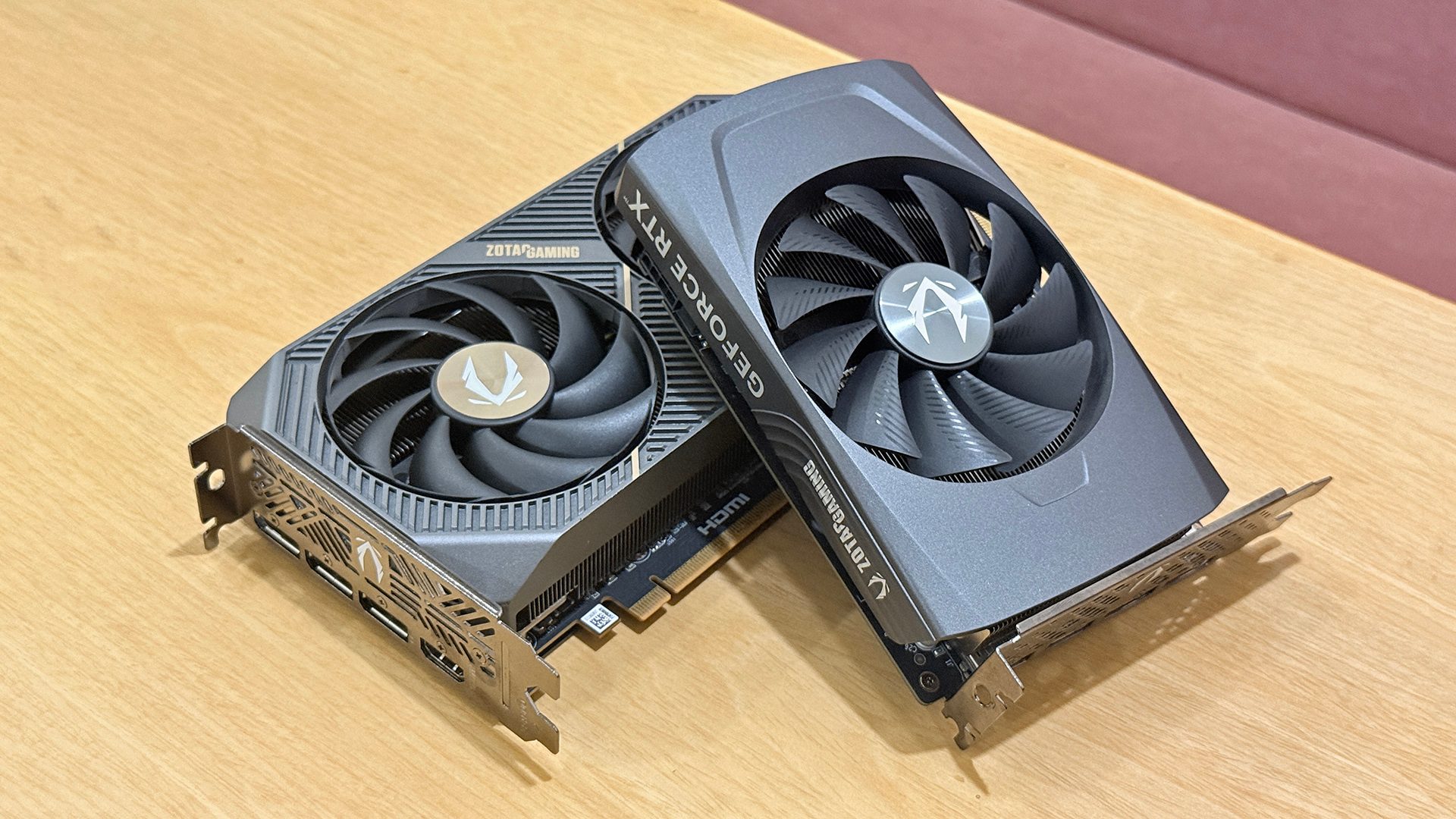 The Zotac Gaming RTX 5060 Twin Edge GPU with the Zotac Gaming RTX 4060 Solo