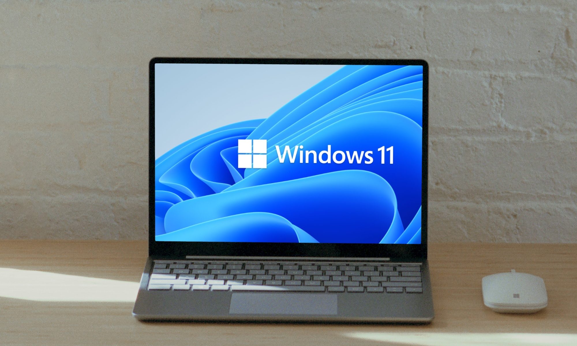 Surface laptop on wooden table