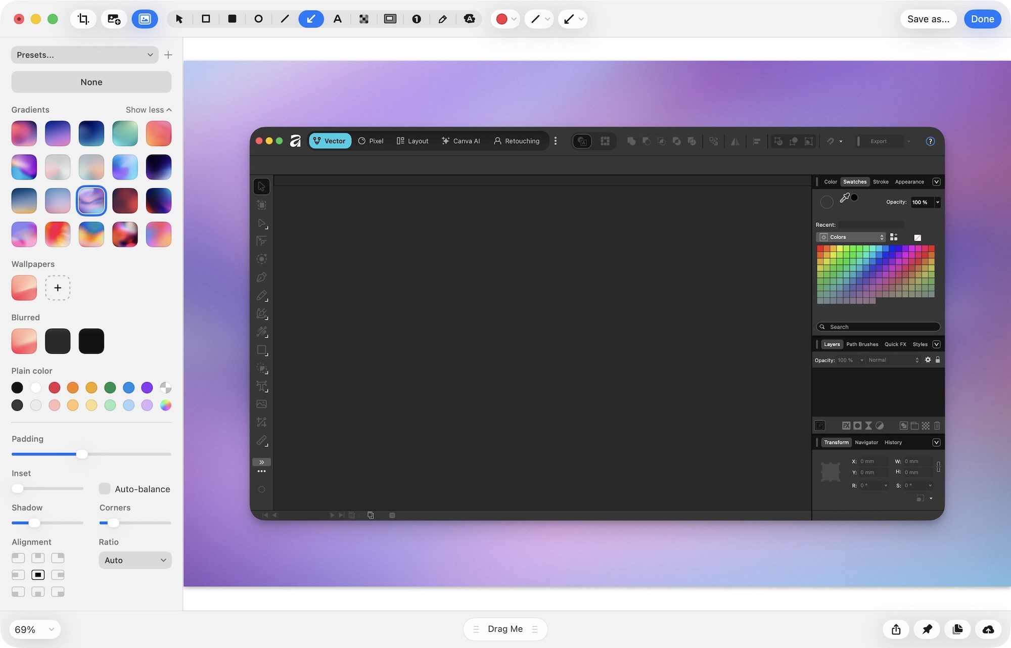 CleanShot X Background options
