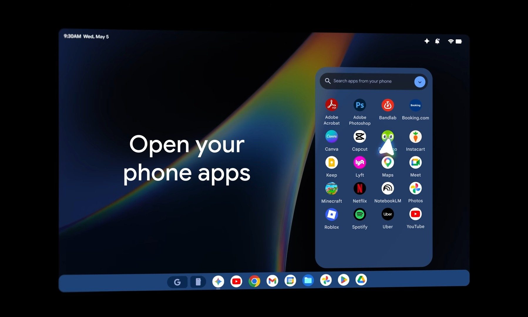 Googlebook lets you open phone apps natively