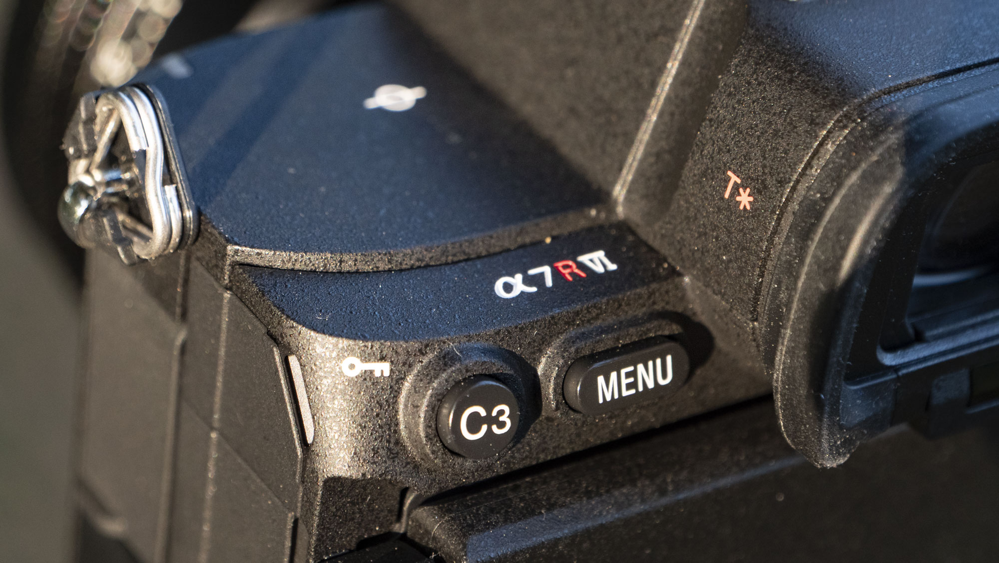 Closeup of the Sony A7R VI camera's product name