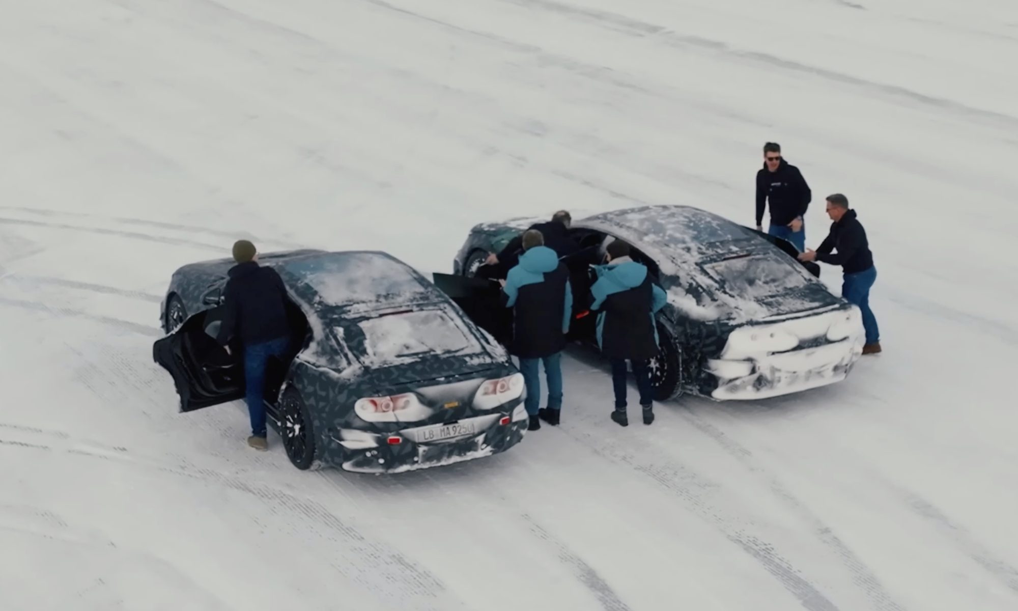 Mercedes-AMG GT 4-Door Coupe on snow.