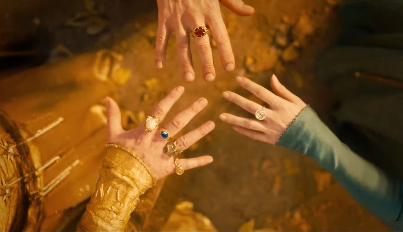 Three Elves wearing the Rings of Power in 