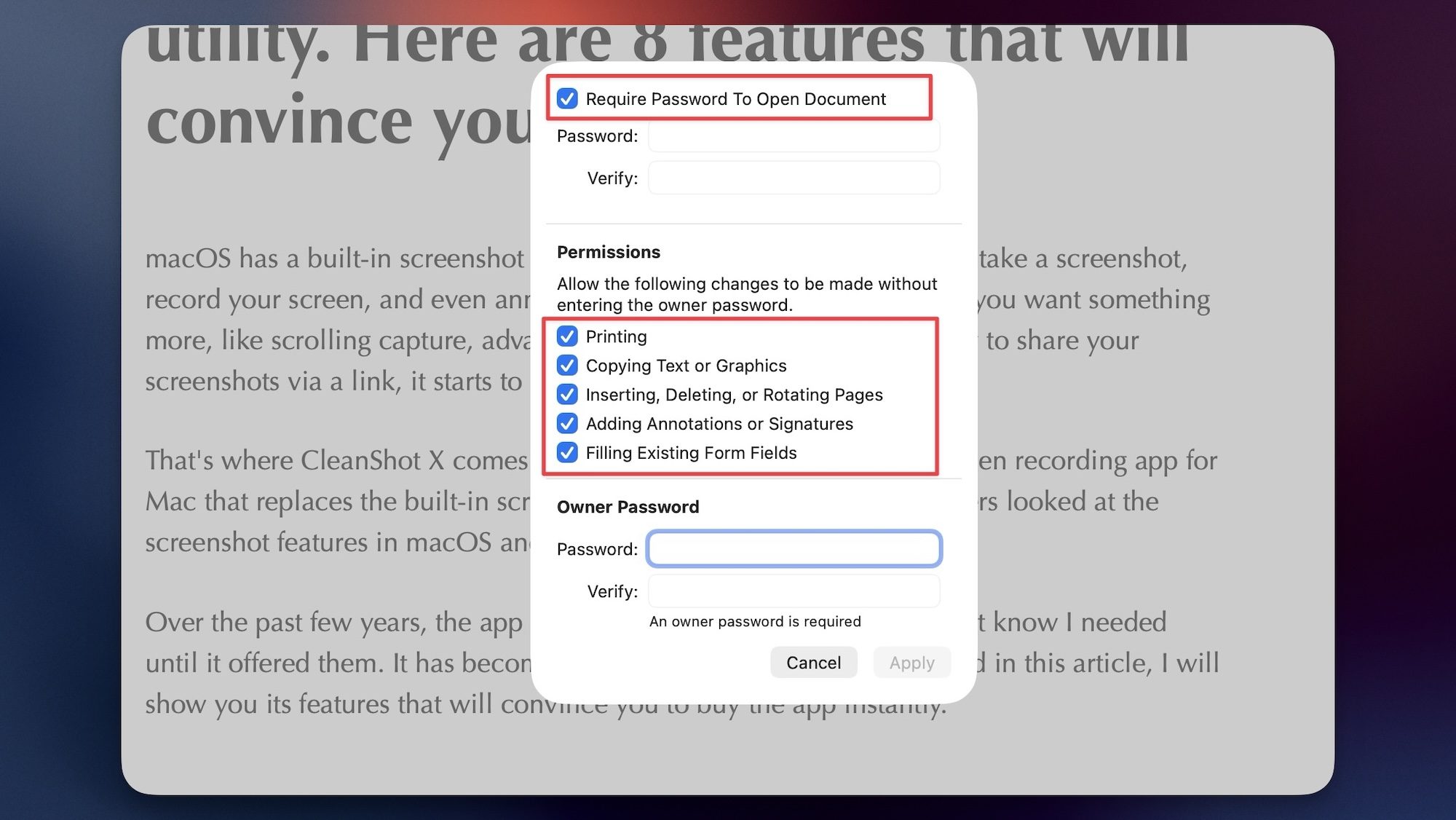 adding password to PDF